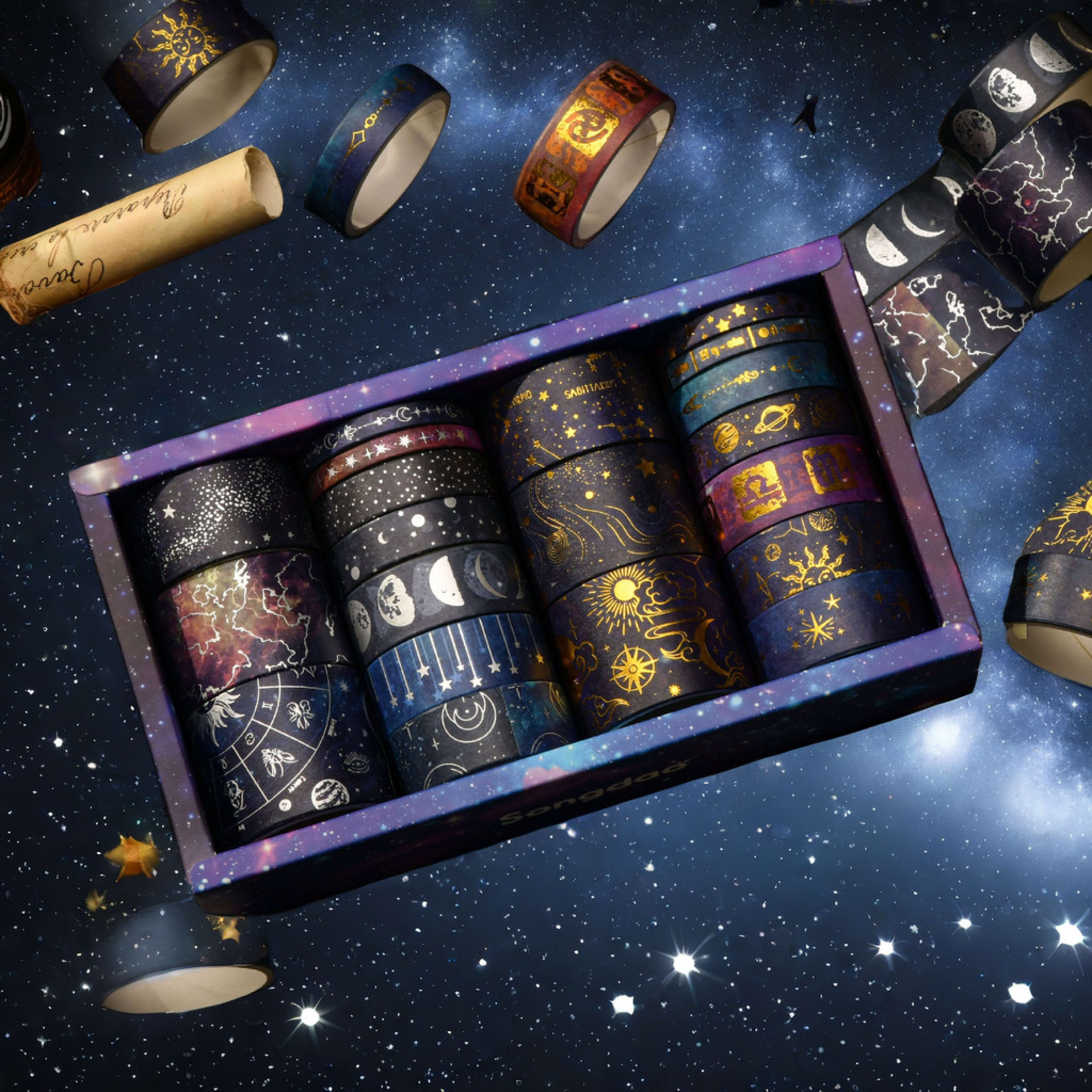 Vast Starry Sky And Paper Adhesive Tape Decorative Sticker