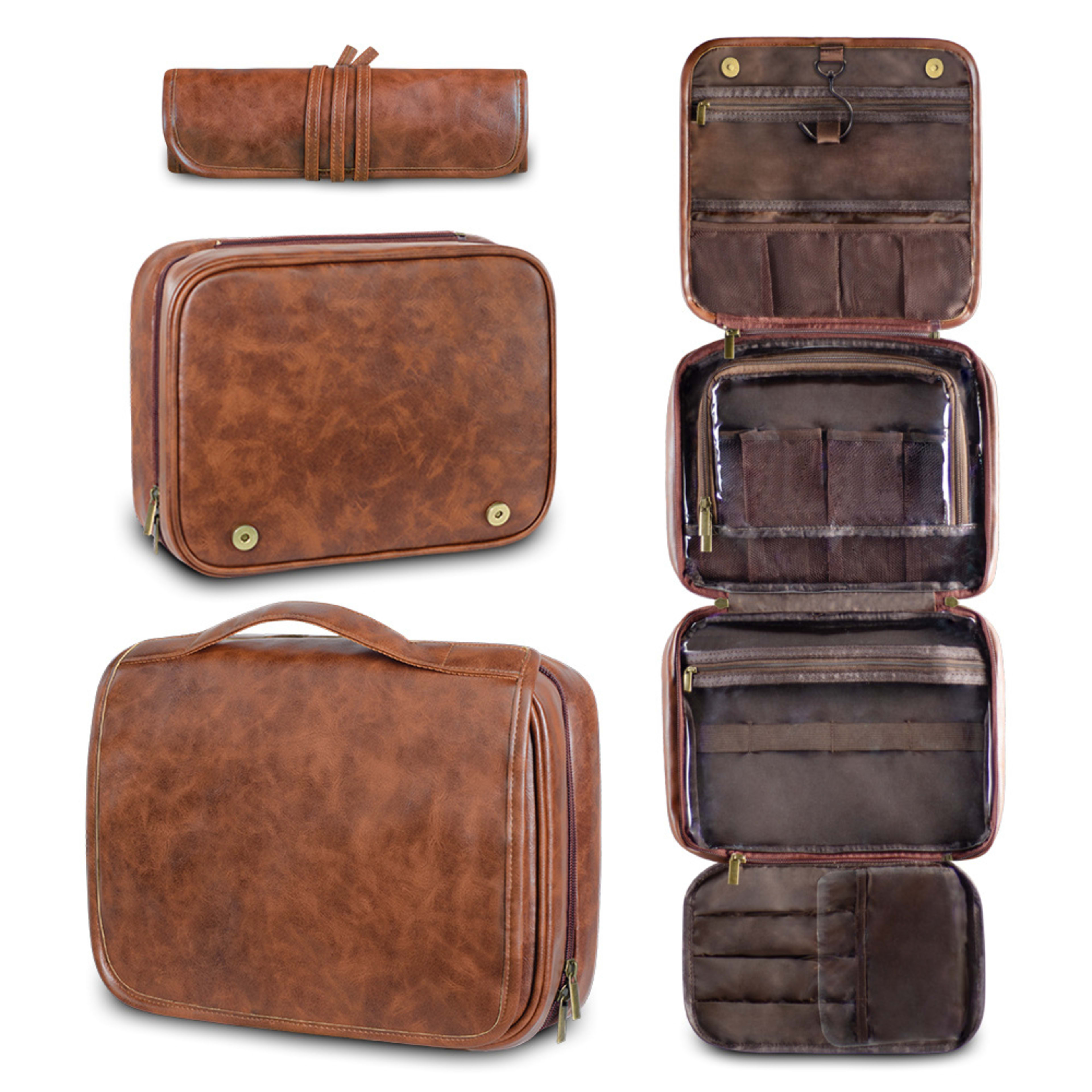 Men's Business Pu Wash Large Capacity High Sense Storage Bag 1