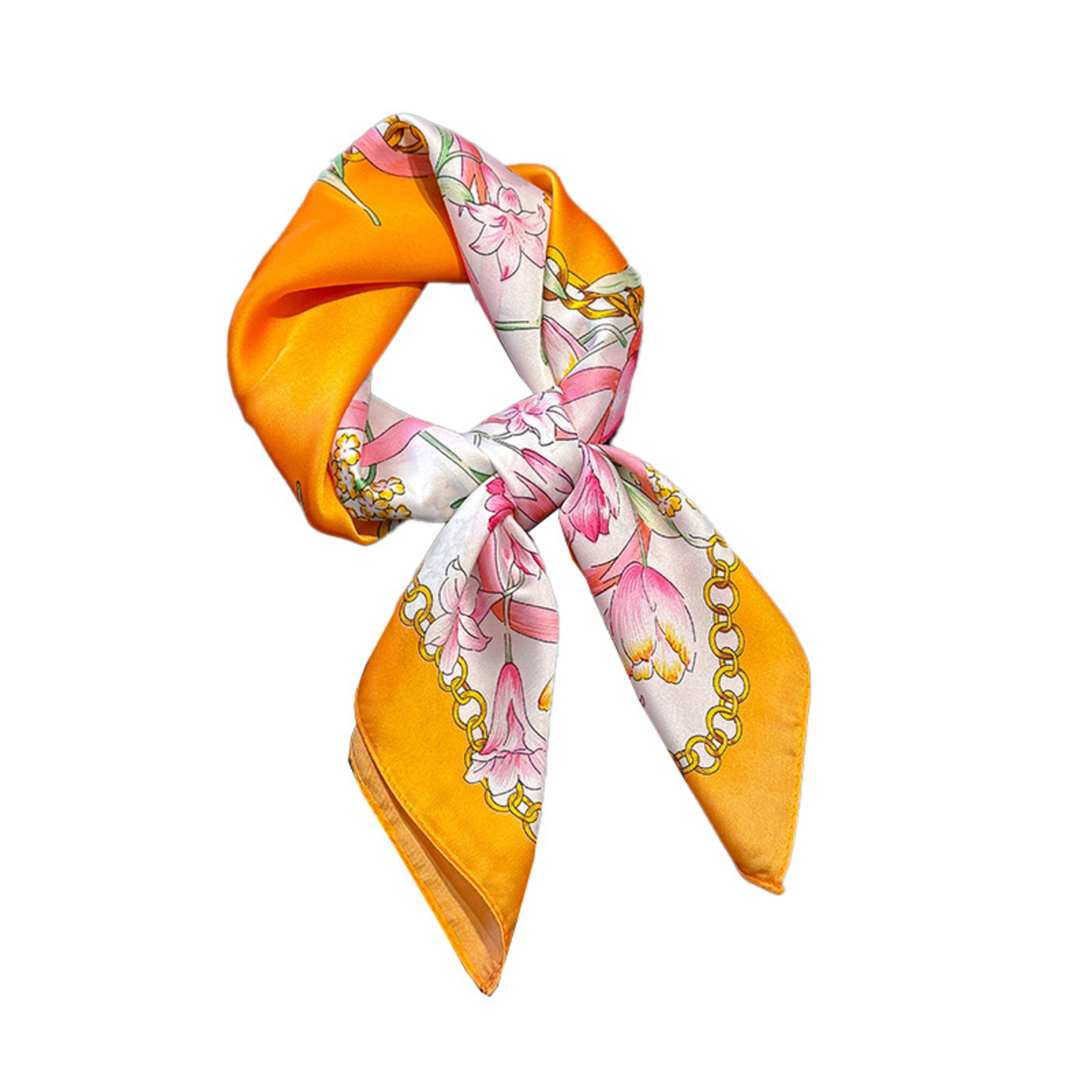 European And American-style ScarfSquare Kerchief Imitation Silk Vintage Cashew Pattern 4