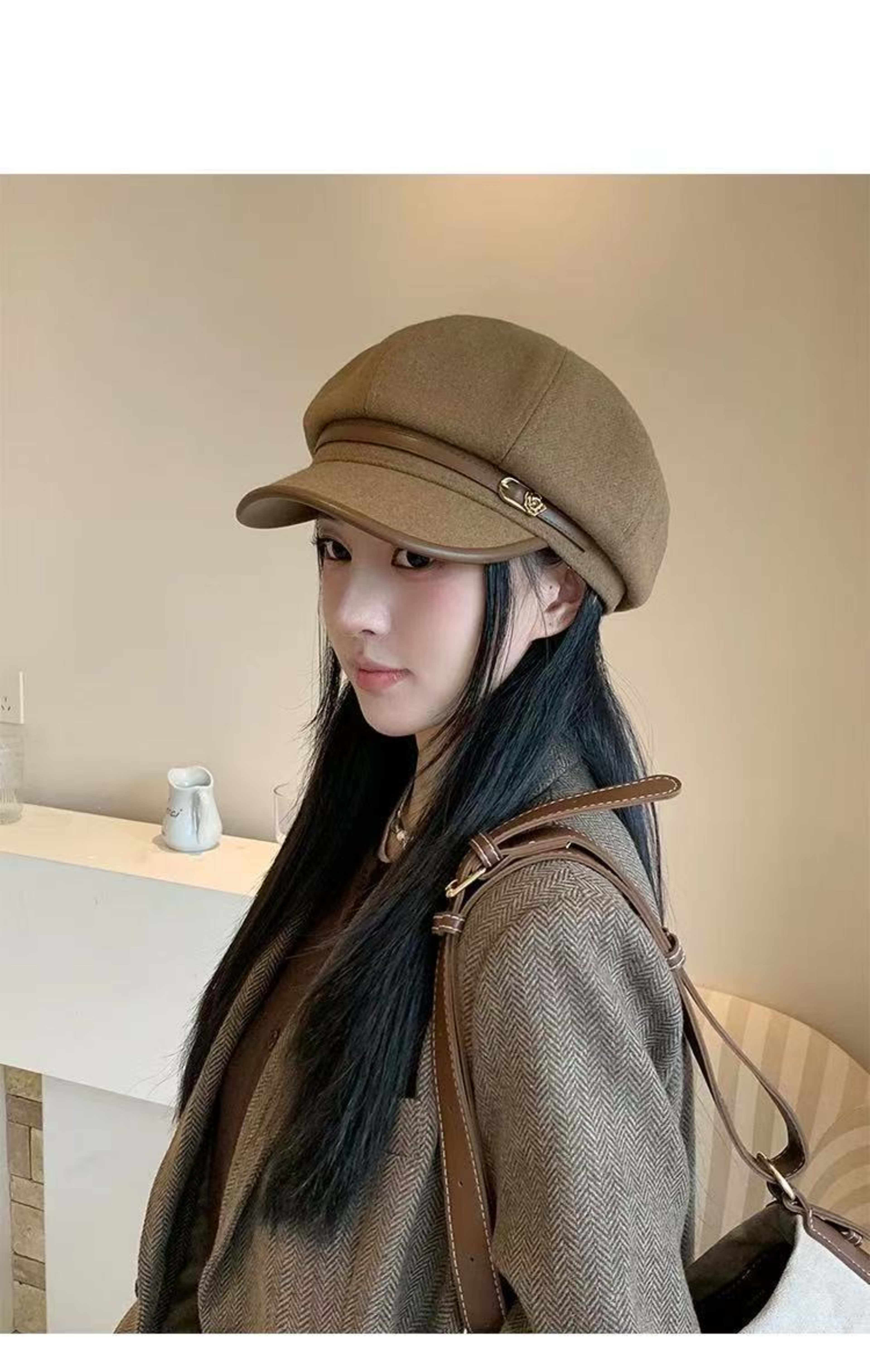 Japanese-style Retro Artistic Black Cap Beret 6