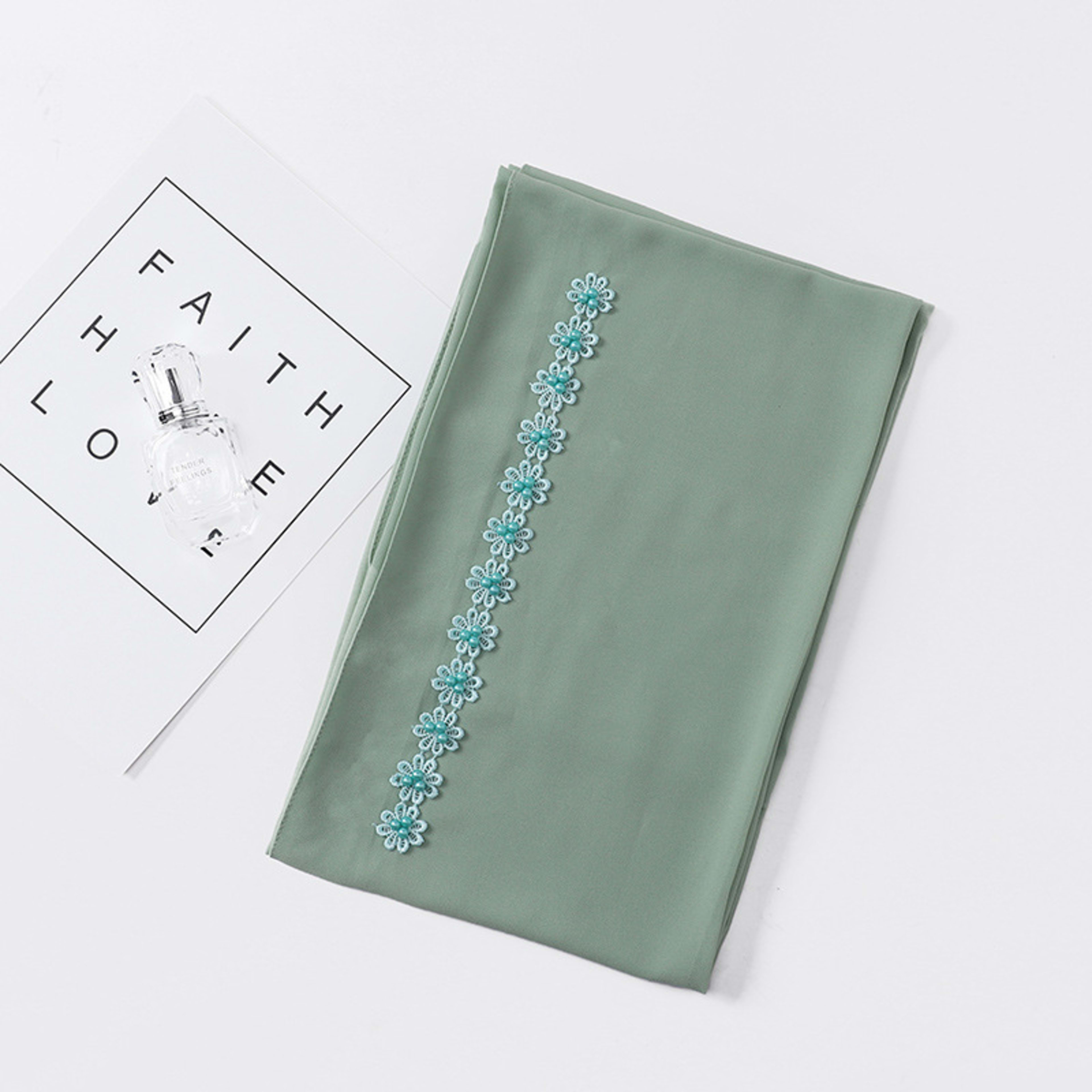 Pearl Chiffon Nail Pearl Decorative Headscarf