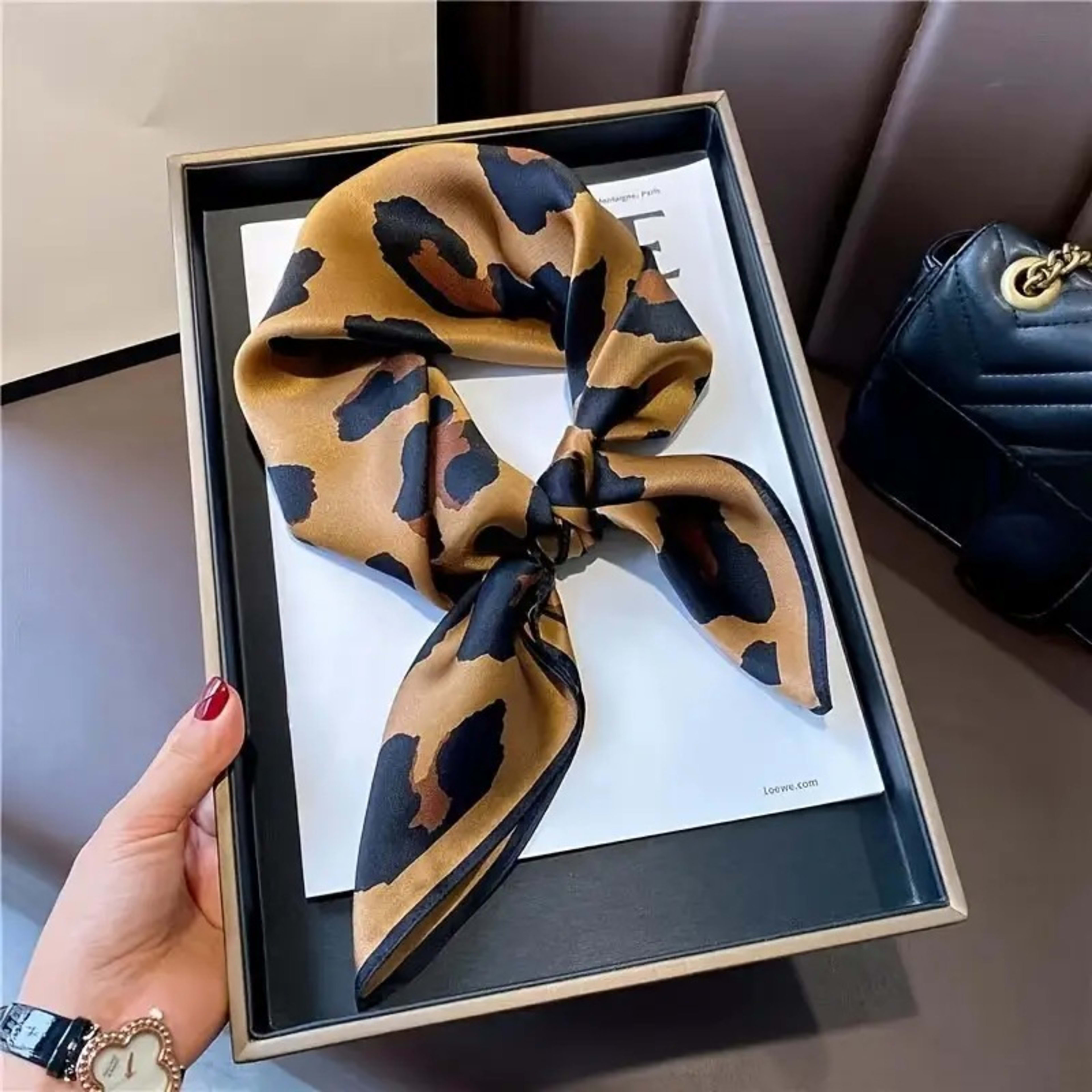 Small Scarf Vintage Printed Silk Scarf For Women 50
