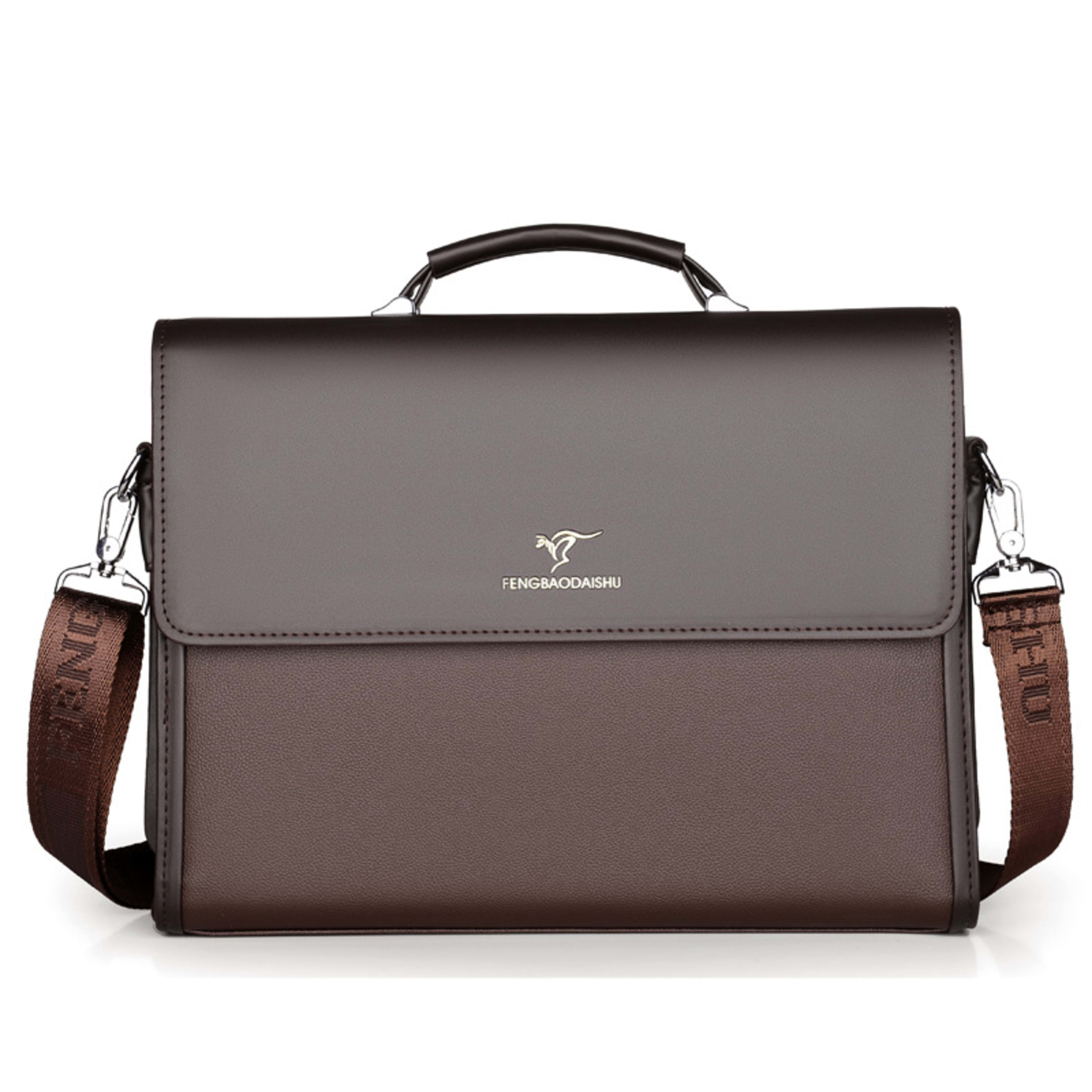 Men's Horizontal Leather Portable Briefcase 6