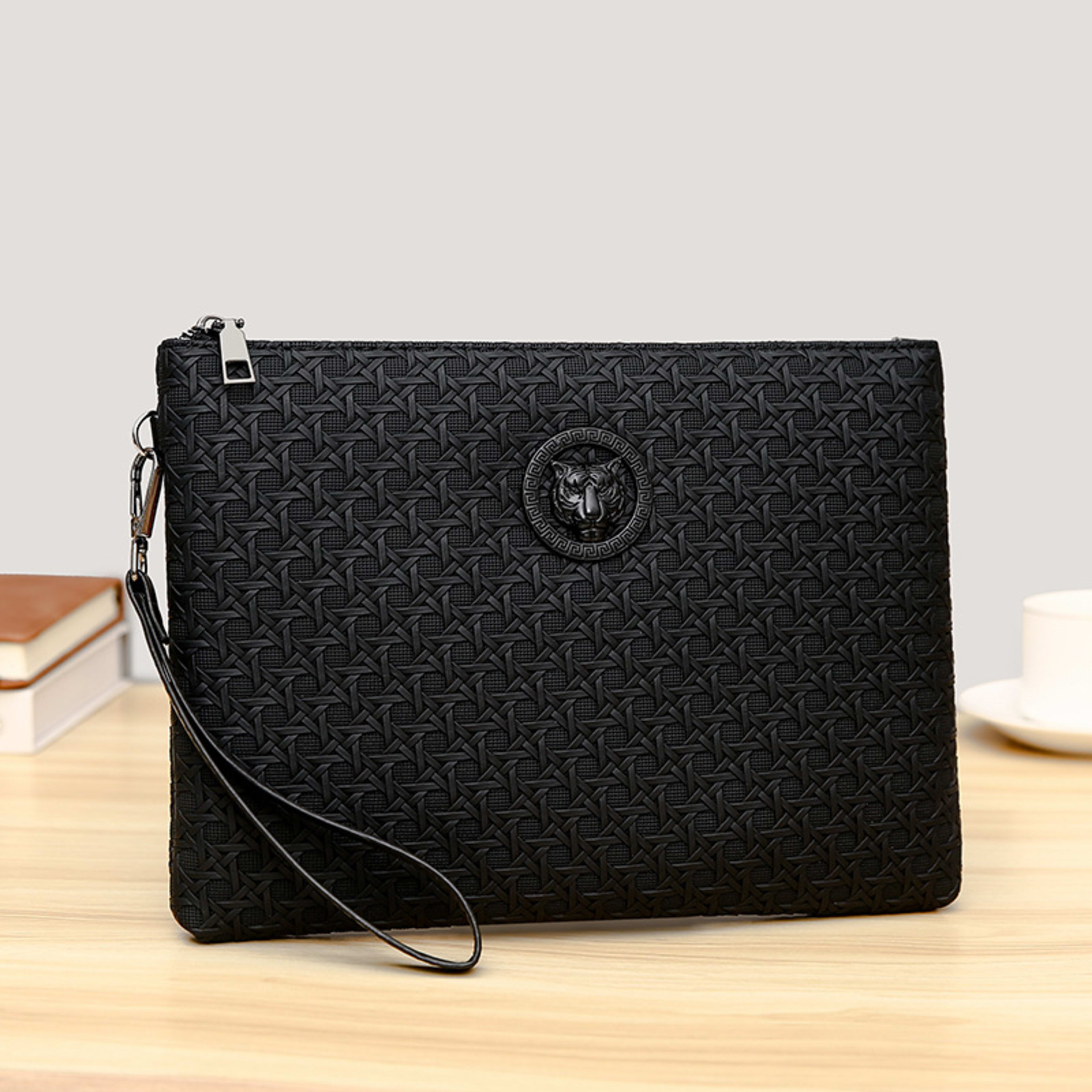 Woven-texture Personalized Clutch With A Simple Minimalist Design And Large Capacity 7