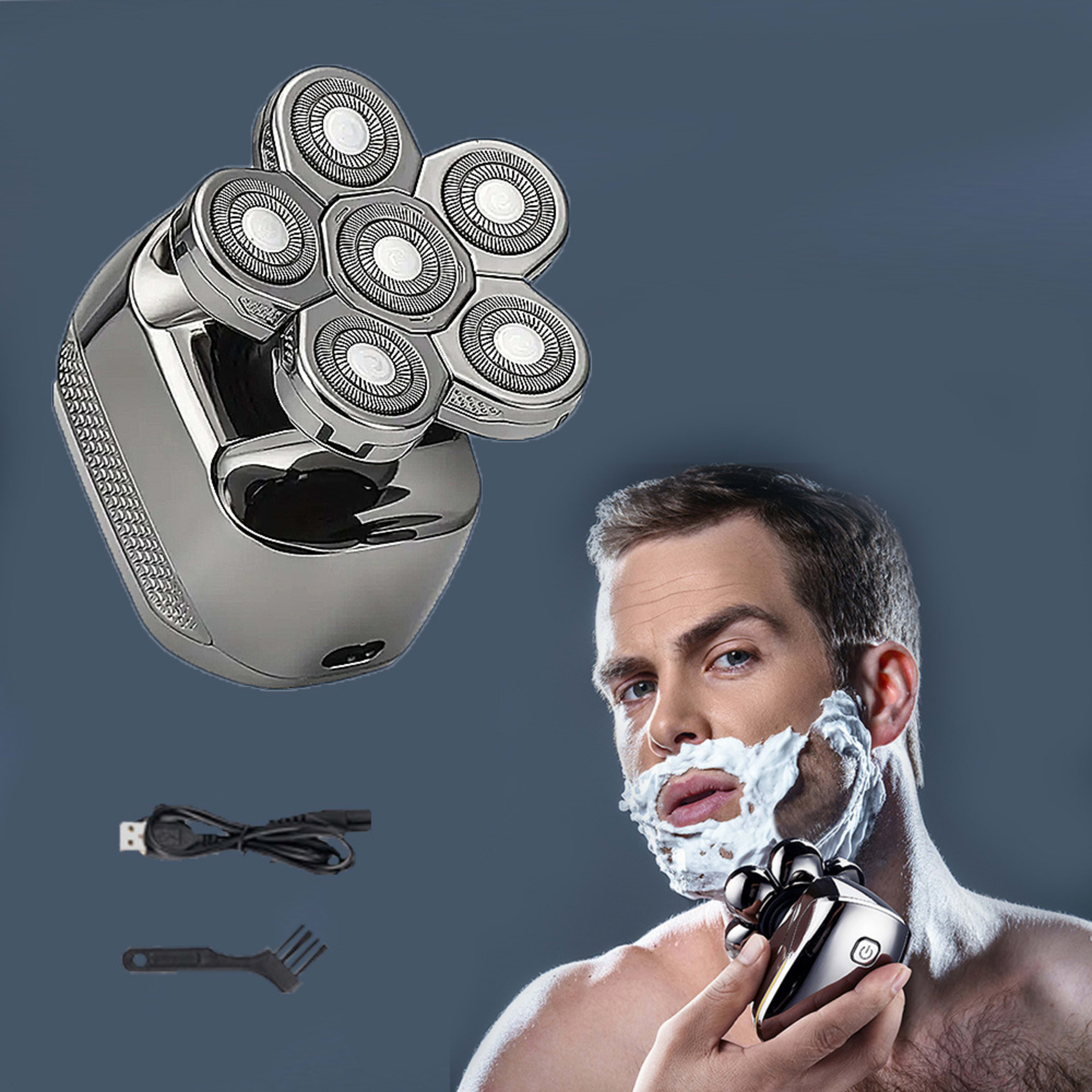 Mens Waterproof 6D Floating Electric Shaver 5
