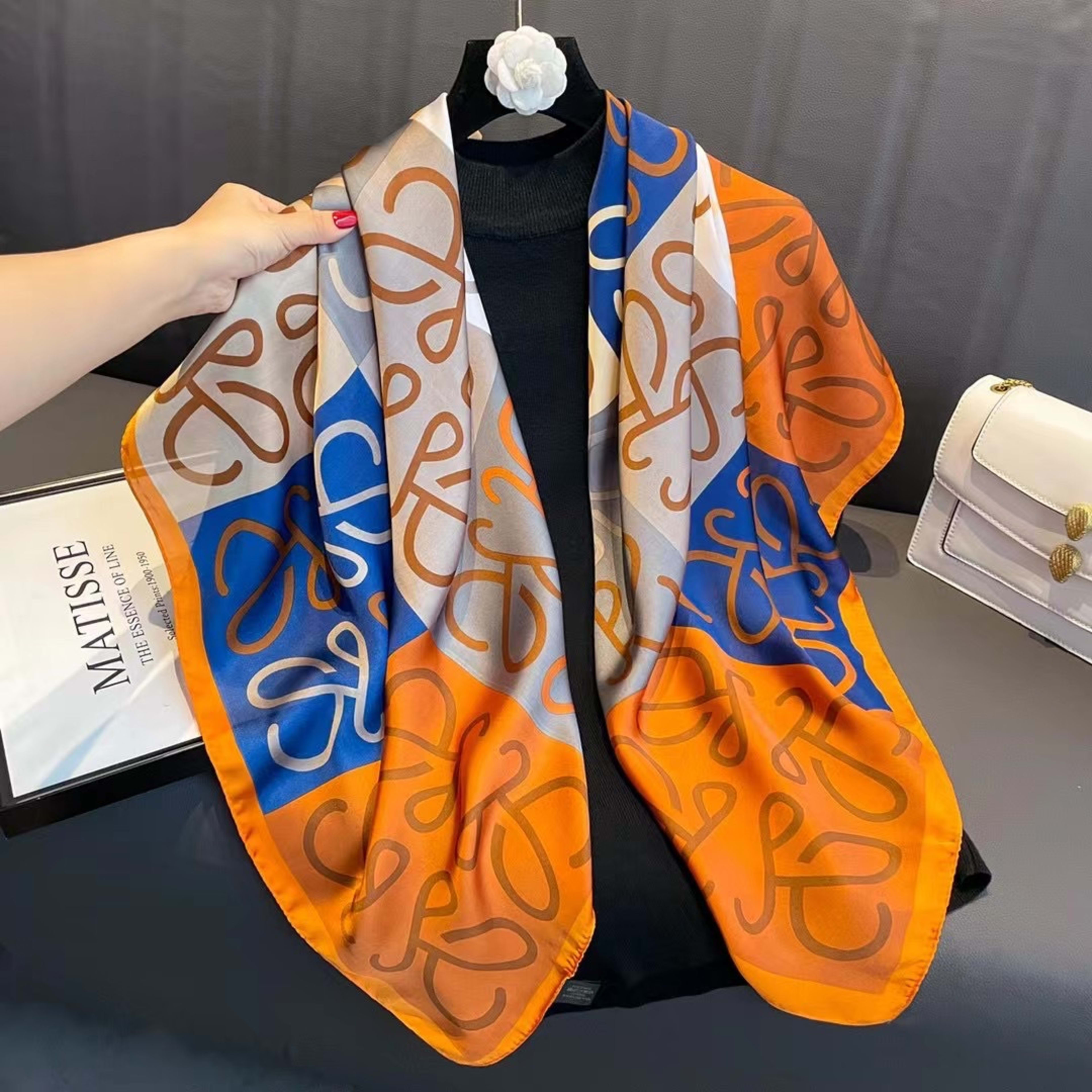 Creative Exotic-print Versatile Silk Scarf 20