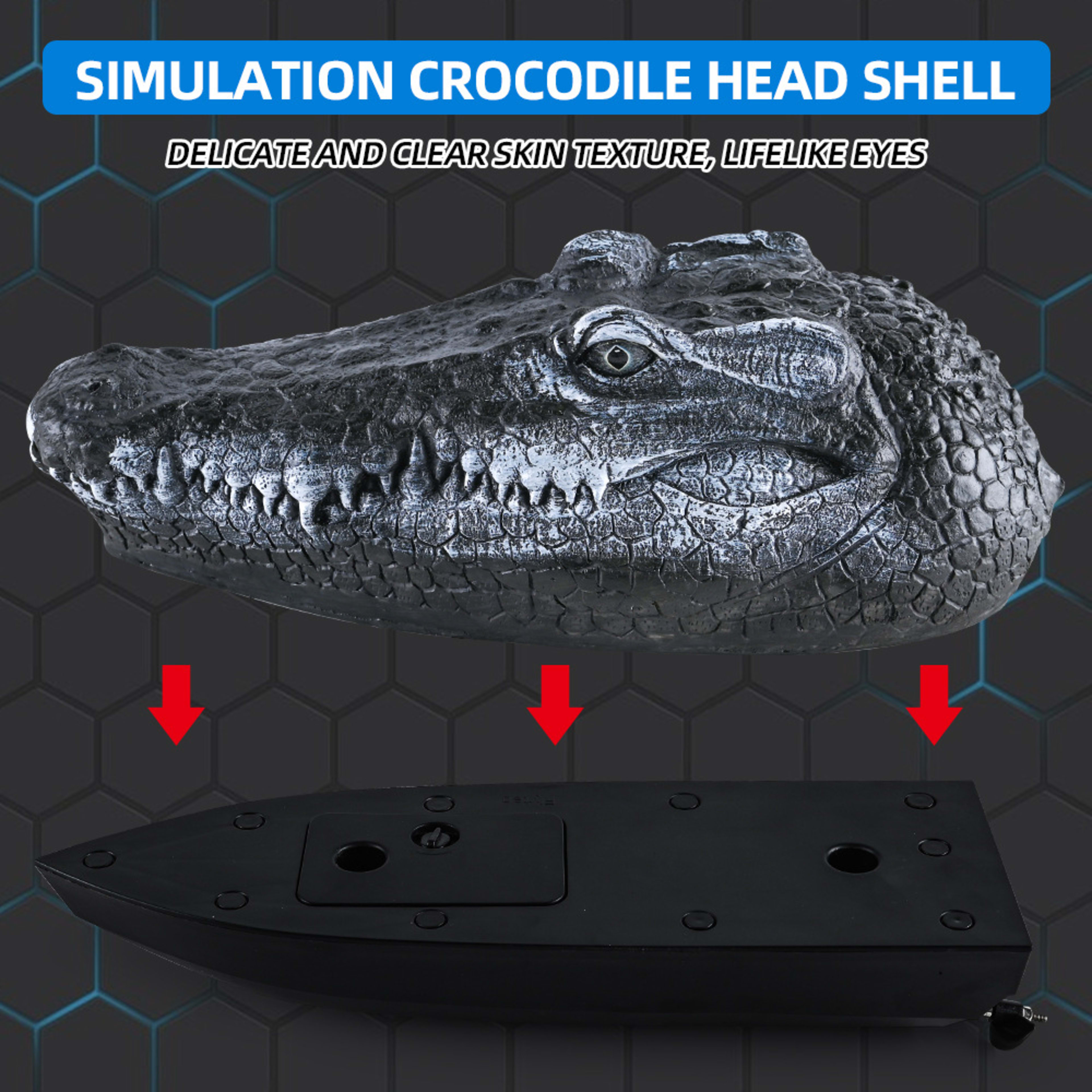 Simulated Crocodile Head Remote-control Ship Children's Water Ship Model Toys Boy Spoof 16