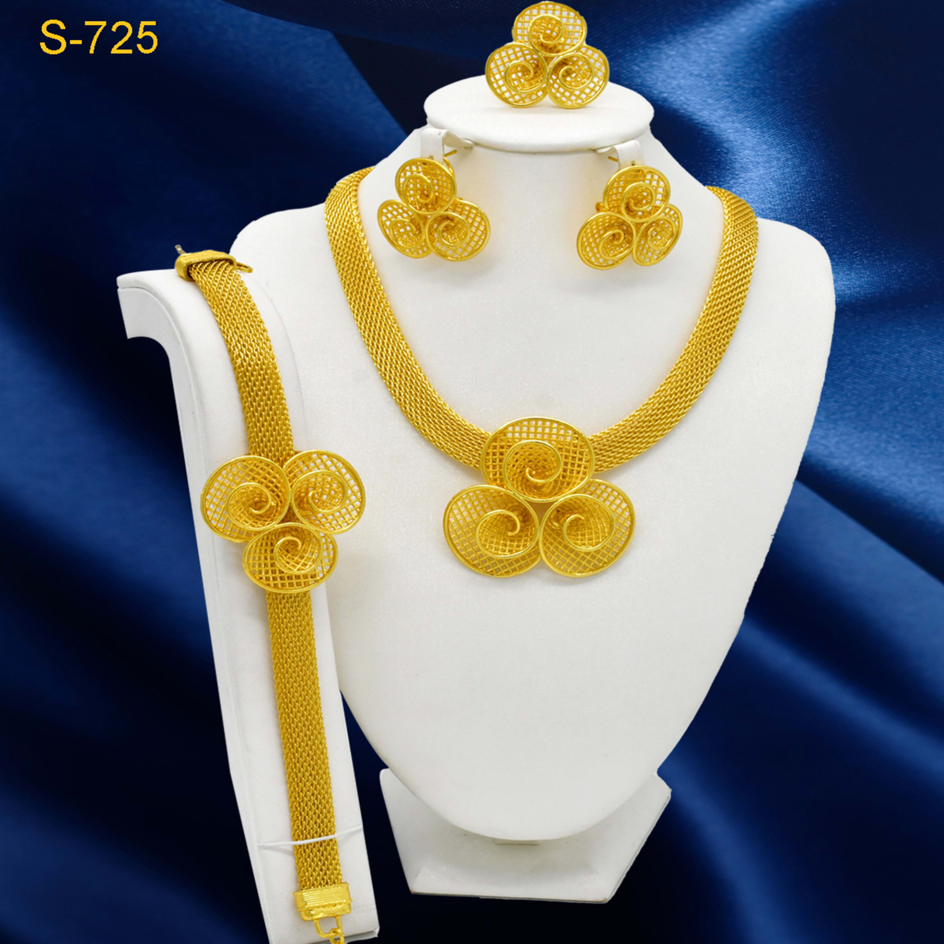 European And American Fashion Necklace Earring Bracelet Four-piece Ring Set 10