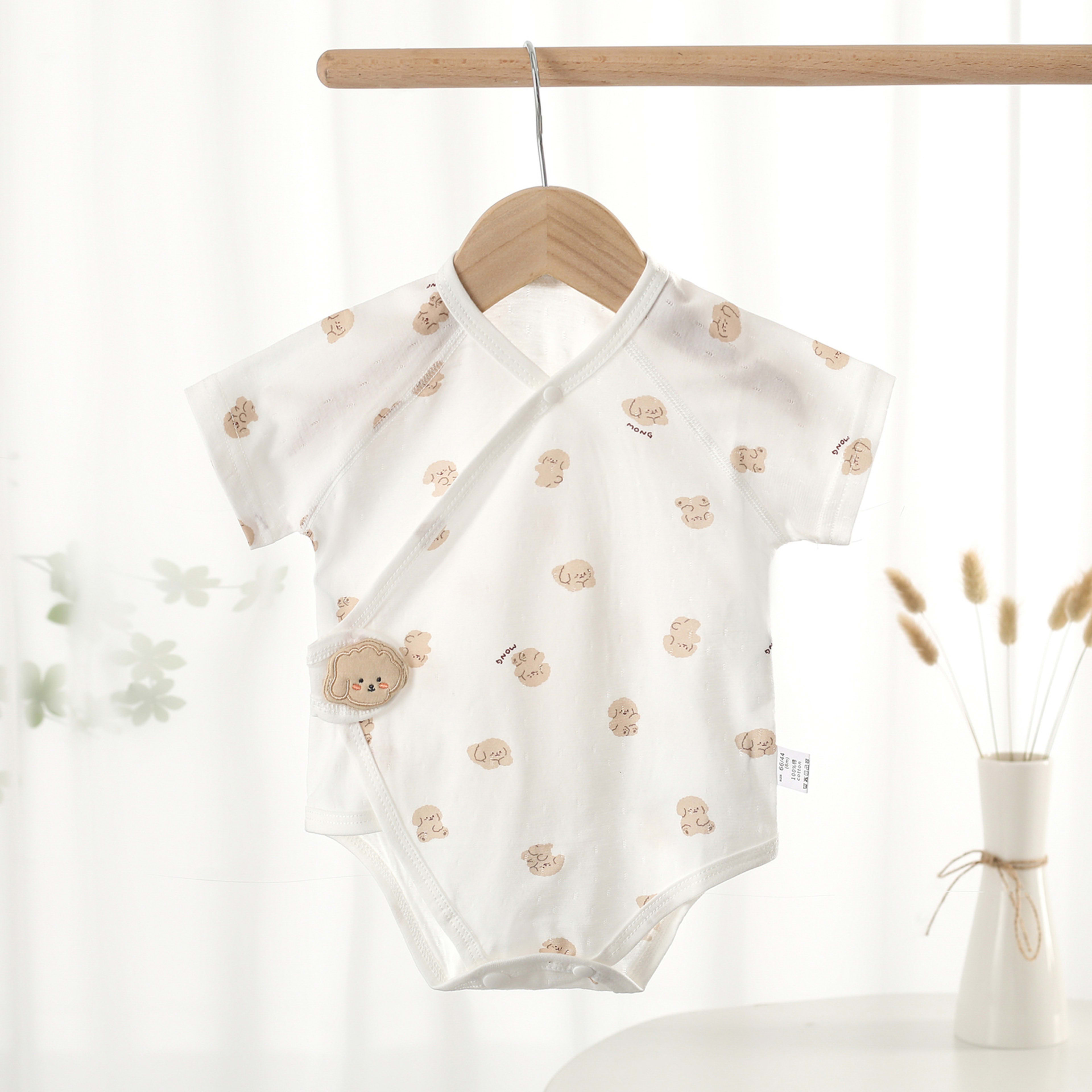 Pure Cotton Newborn One-piece Baby Clothes, Short Sleeves 7