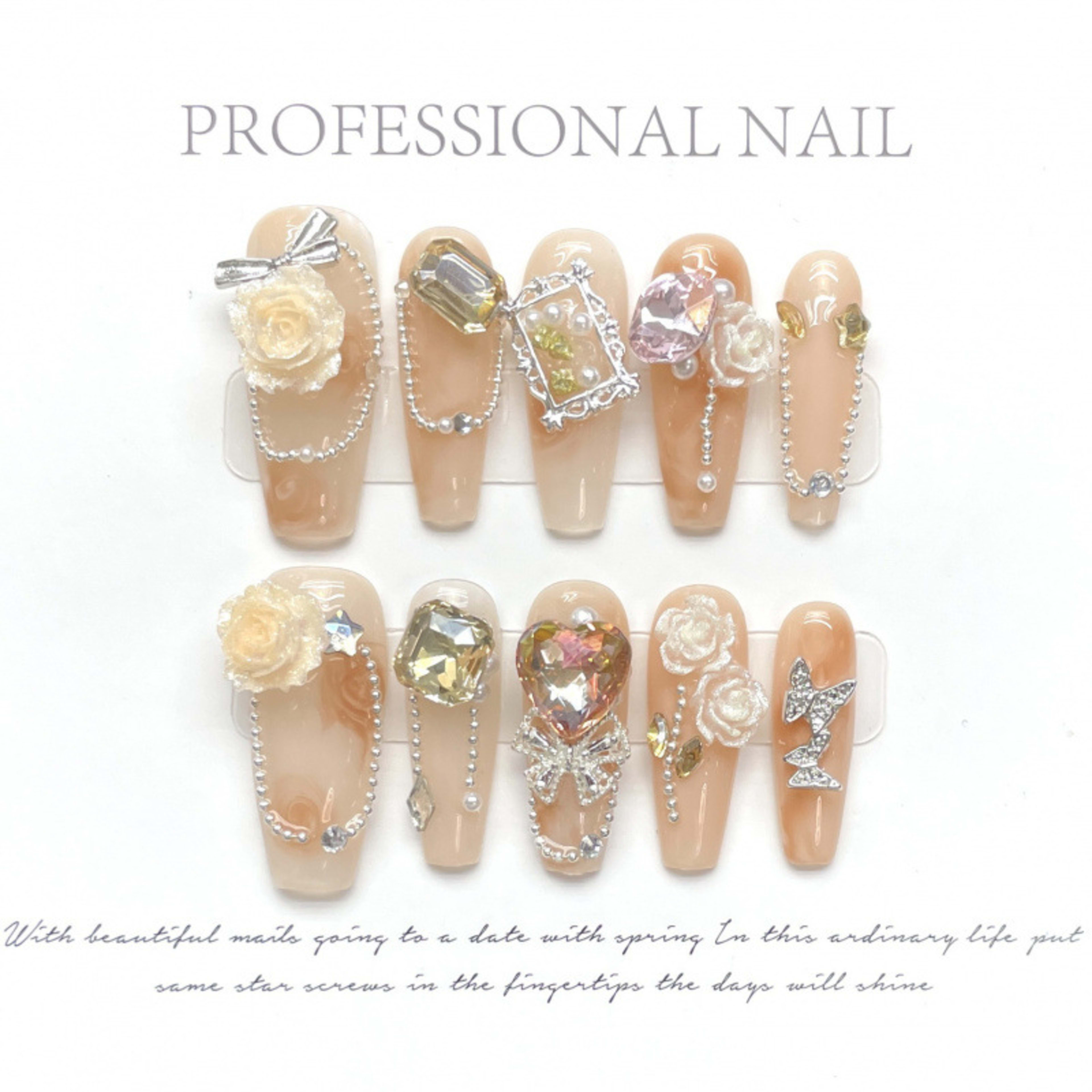 Nail Art Spring Little Flowers Summer Vibe Wearable Fake Nails 10
