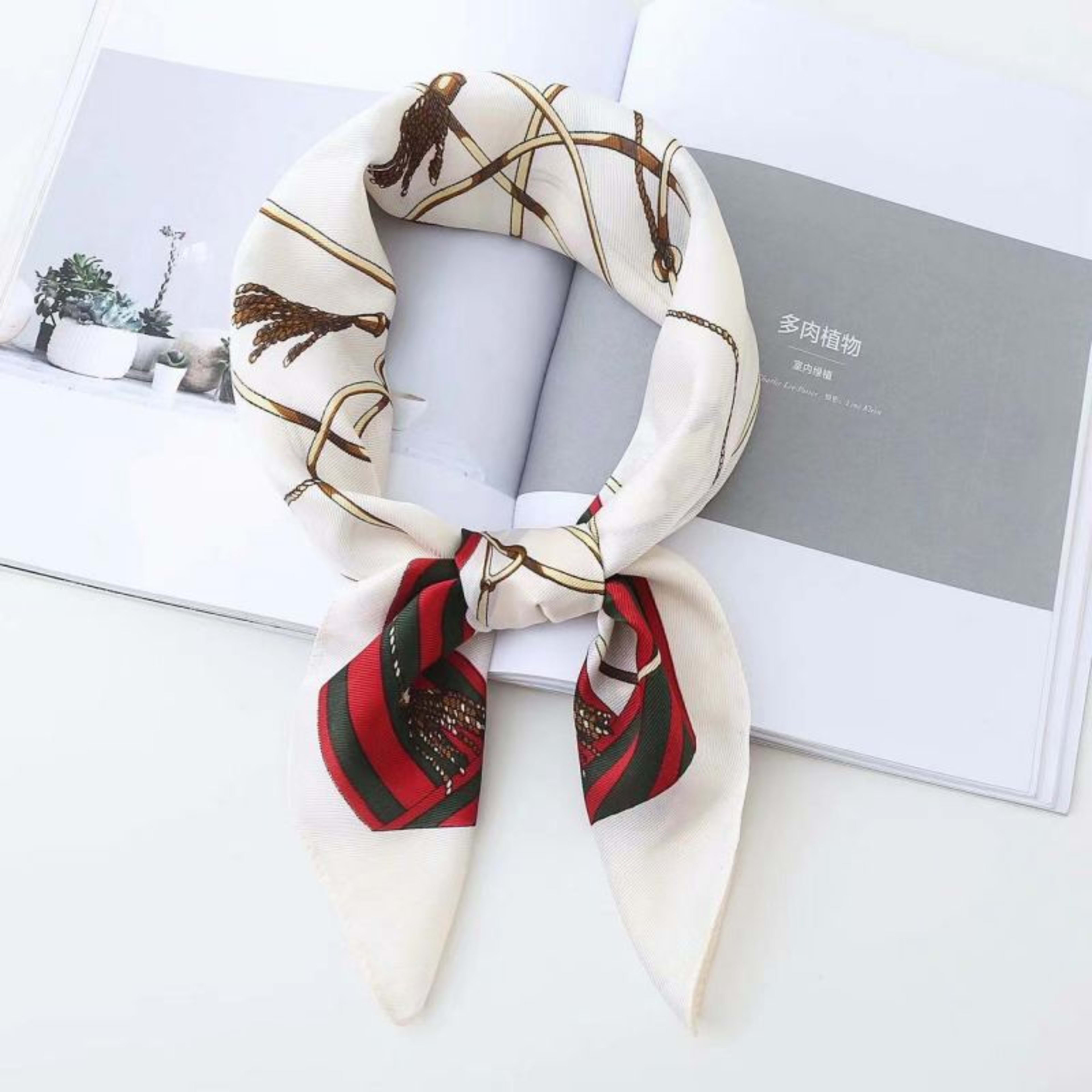 New High-end Twill Silk-look Square Scarf 61