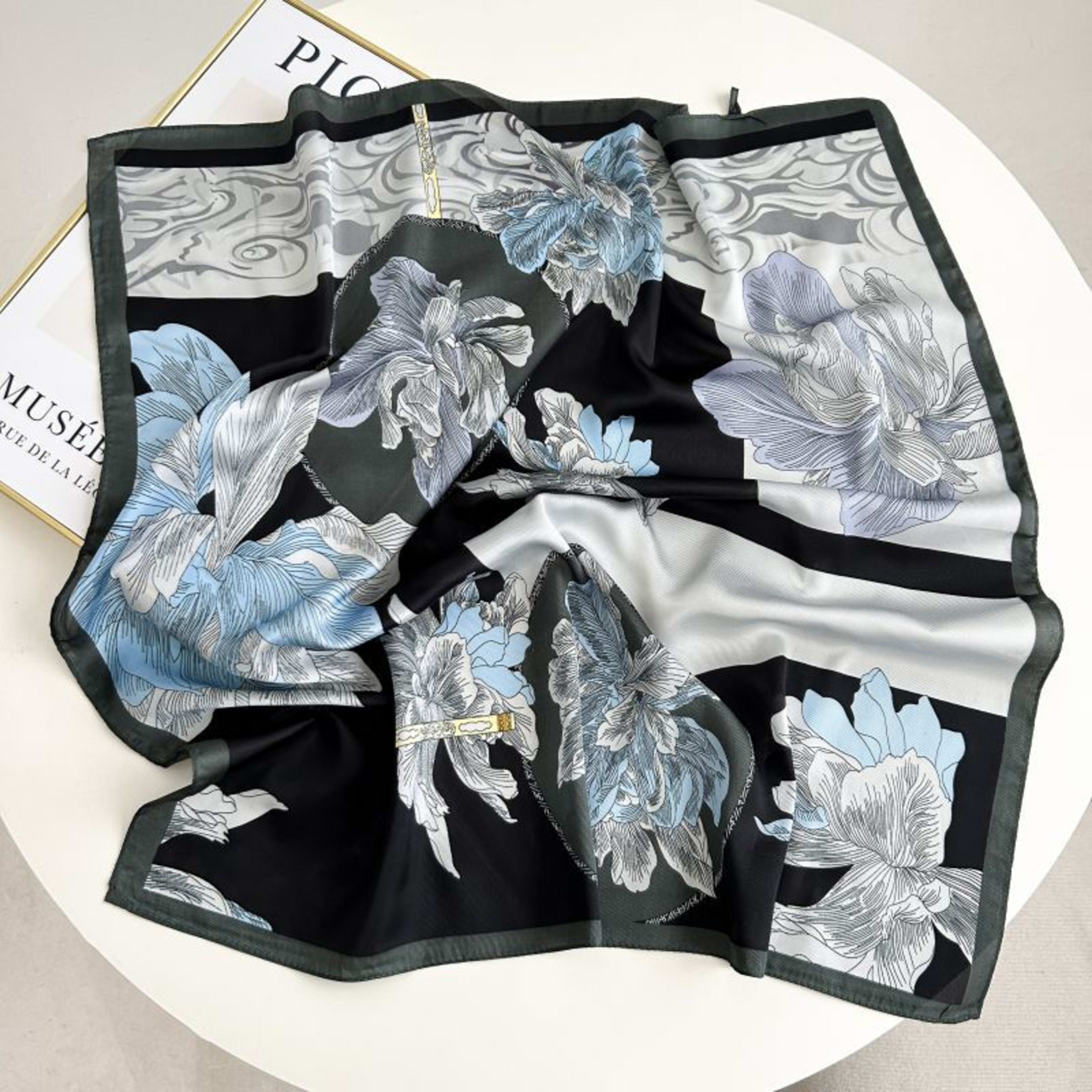 New High-end Twill Silk-look Square Scarf 92