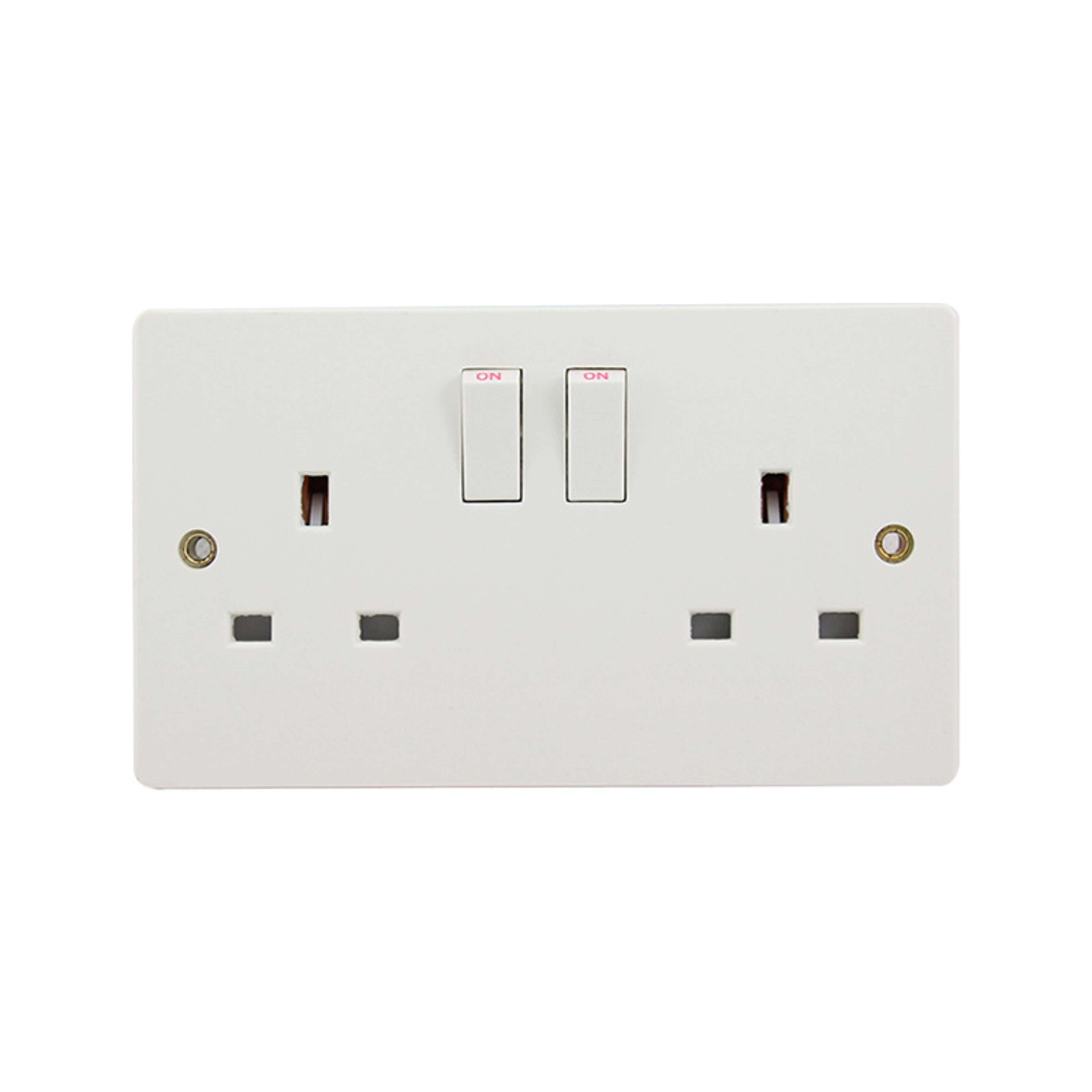 Double-gang Two-way British-standard Wall Power Socket With 2
