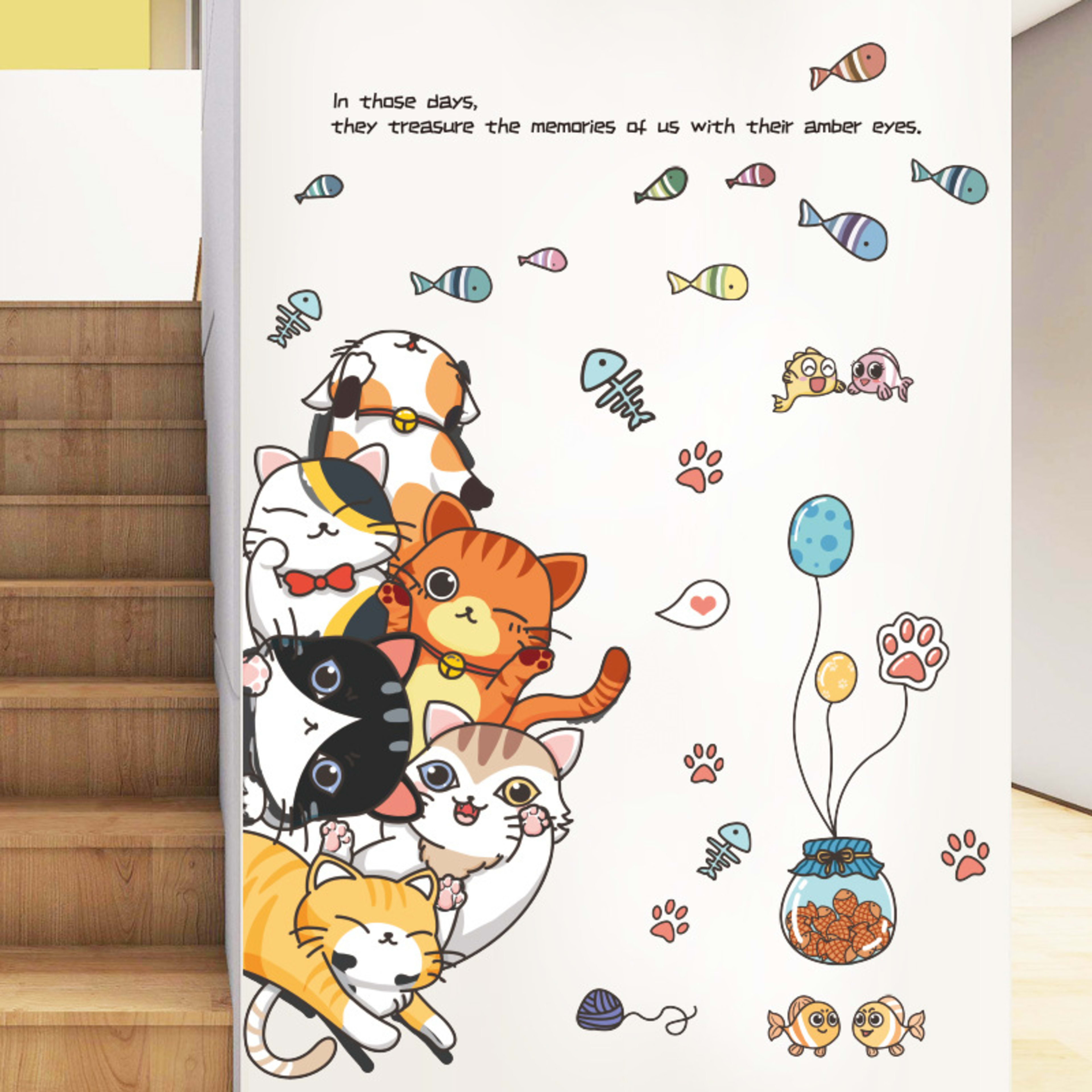 Cat Jiaraohan Children's Room Bedroom Decorative Door Sticker 3