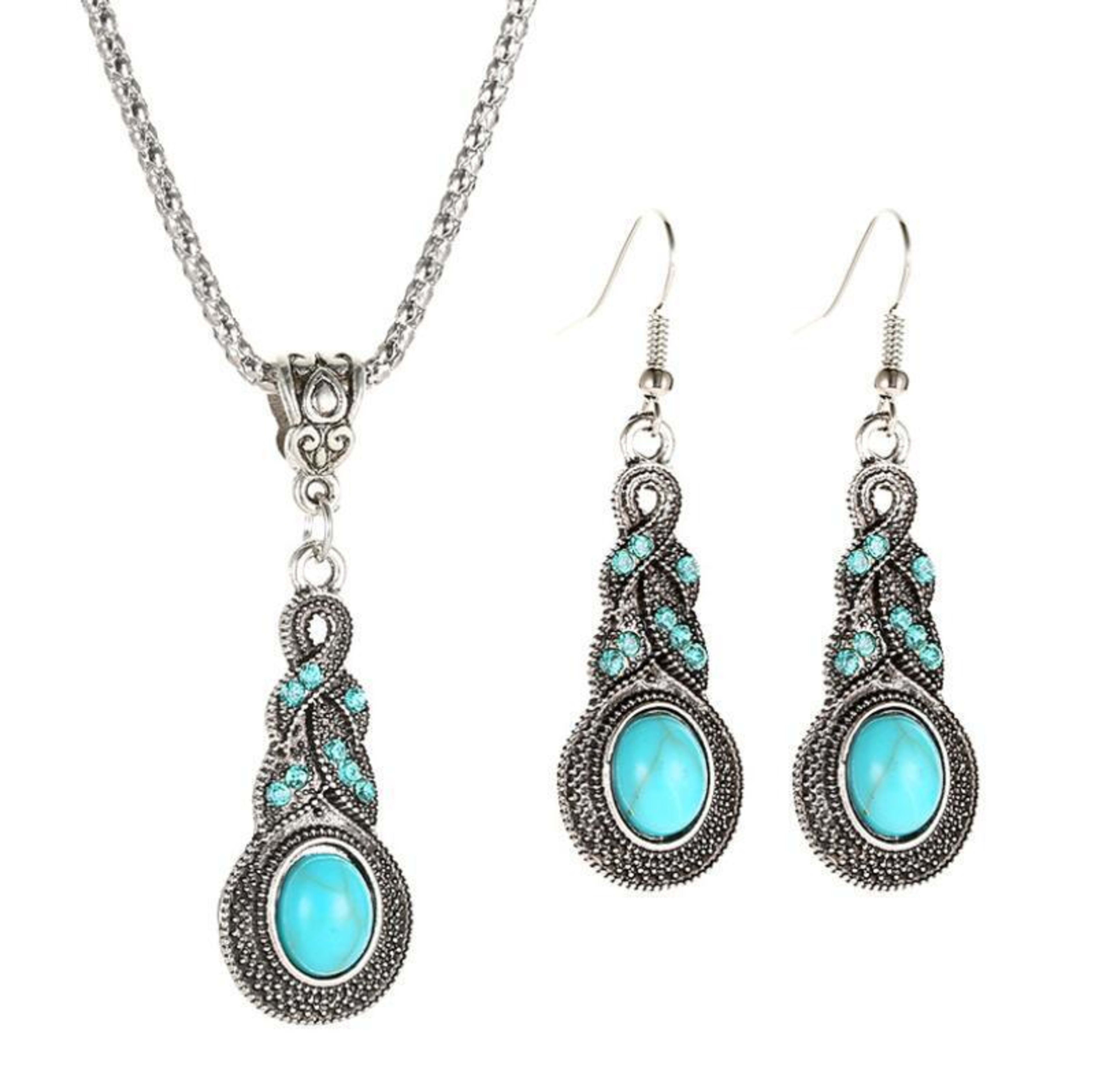 New Vintage Earrings Necklace Exquisite Fashion Necklace Bohemian Party Accessories 3