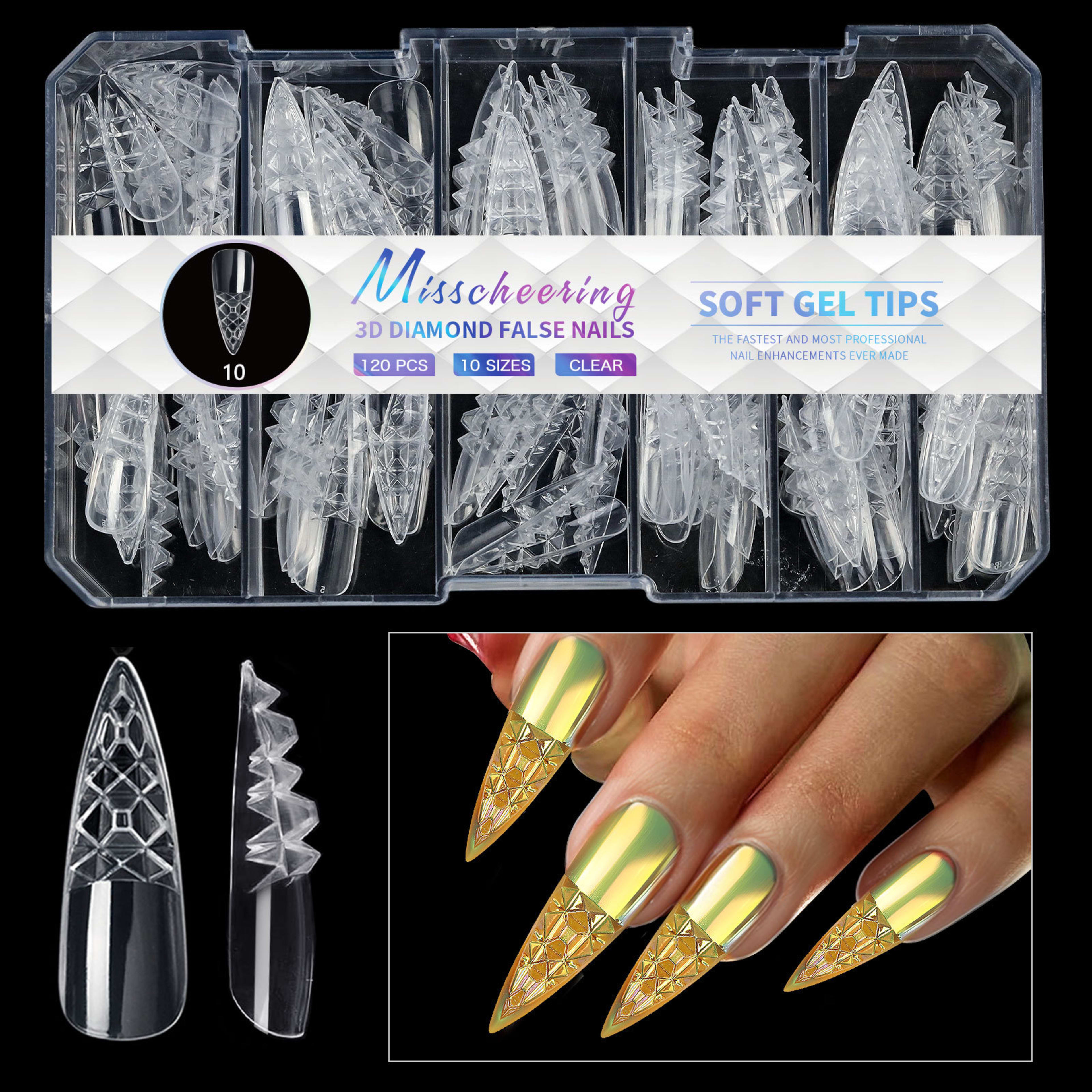 3D Diamond Wear Long Shaping Nail Tip 5