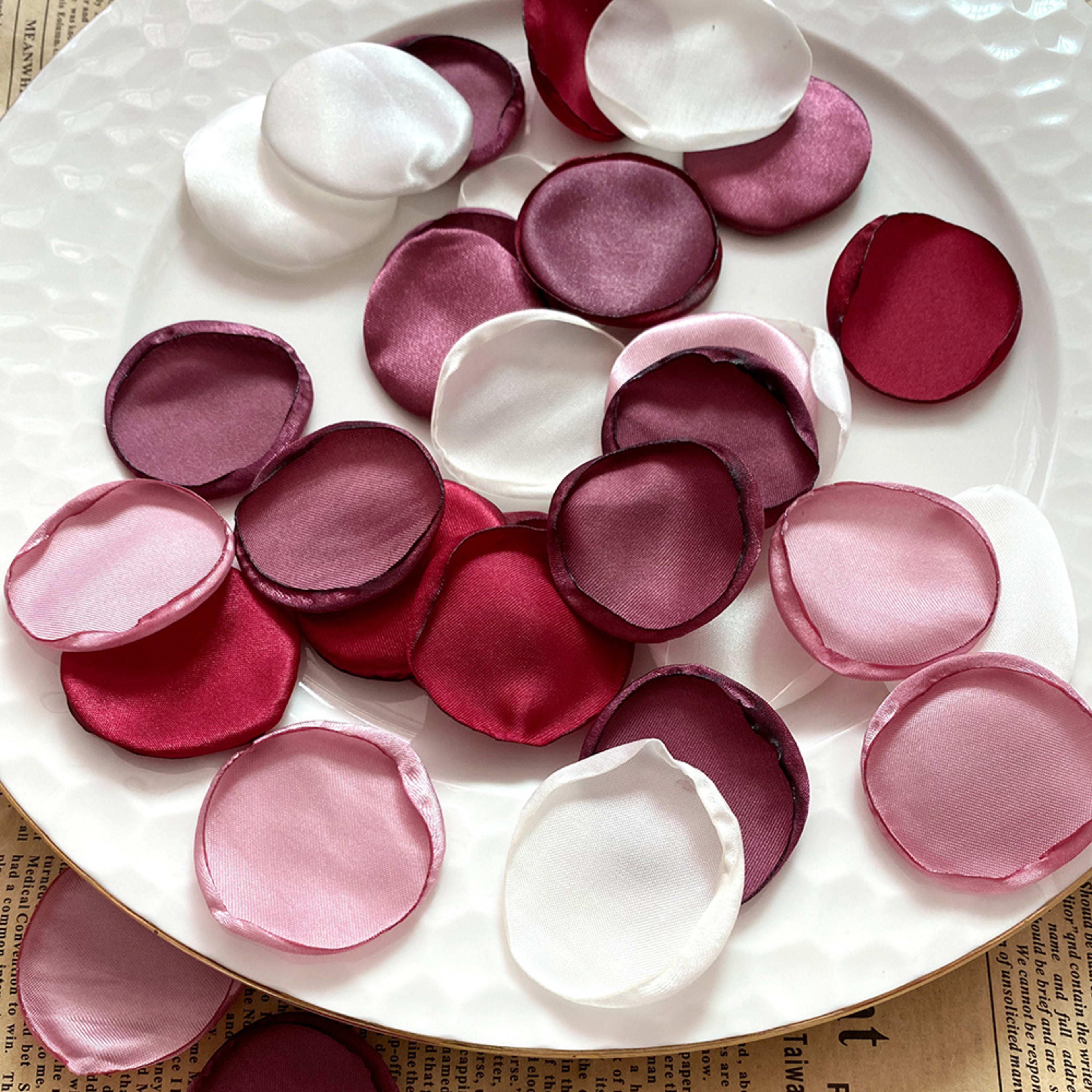 4cm Silk Rose Burnt Edge Petals Wedding Glowing Cream Powder Laminate 17