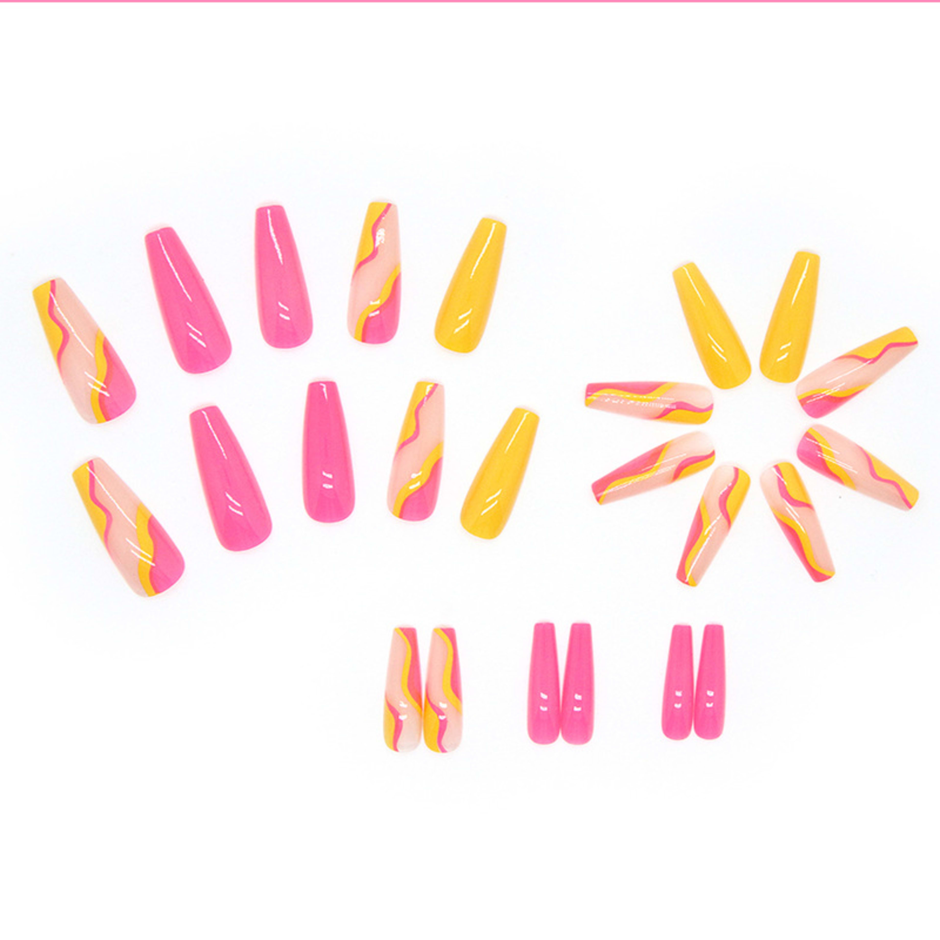 Nail Tip Yellow Rose Red 24 Pieces Boxed 5