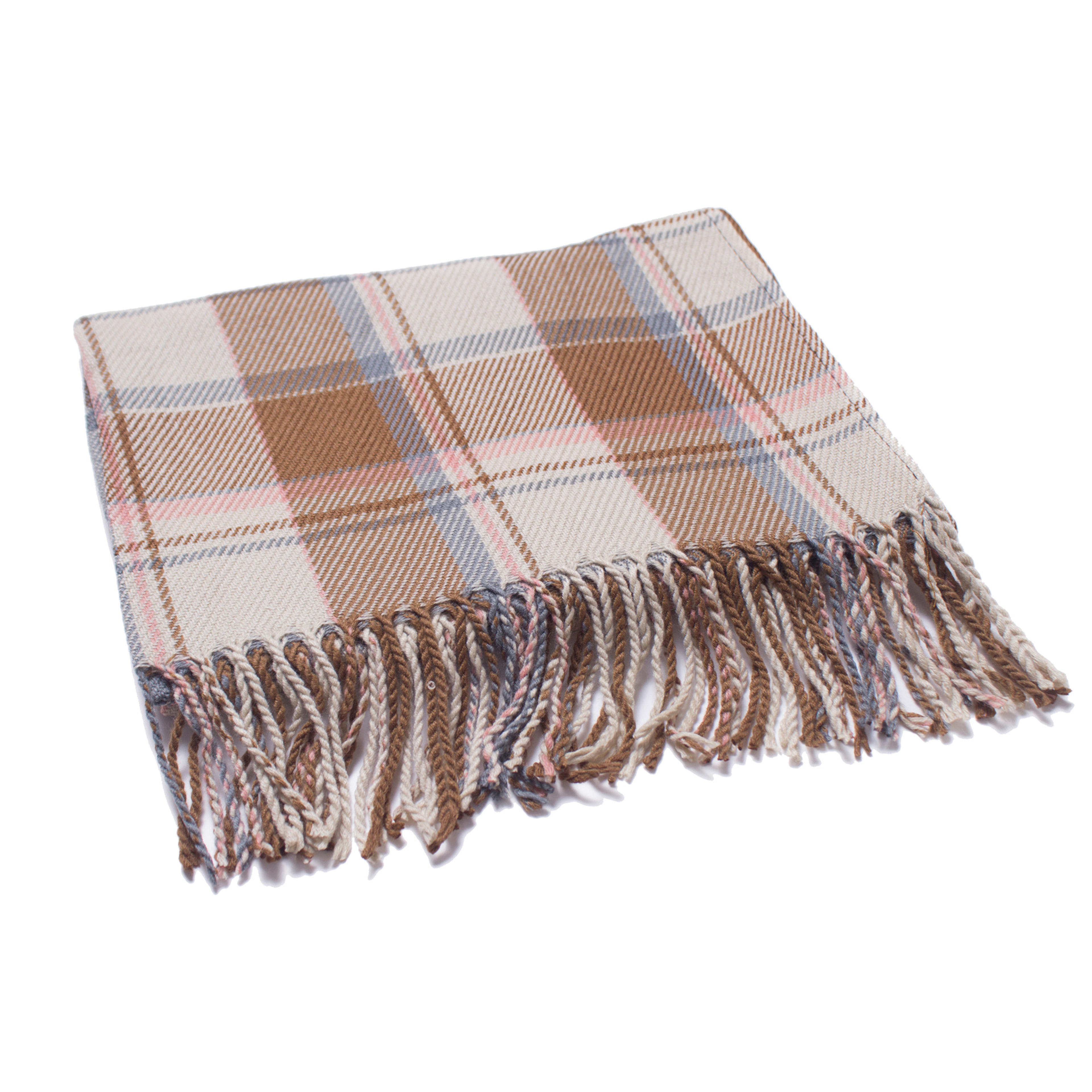 British-style Mens And Womens Couple Tassel Scarf With Large Plaid Pattern 21