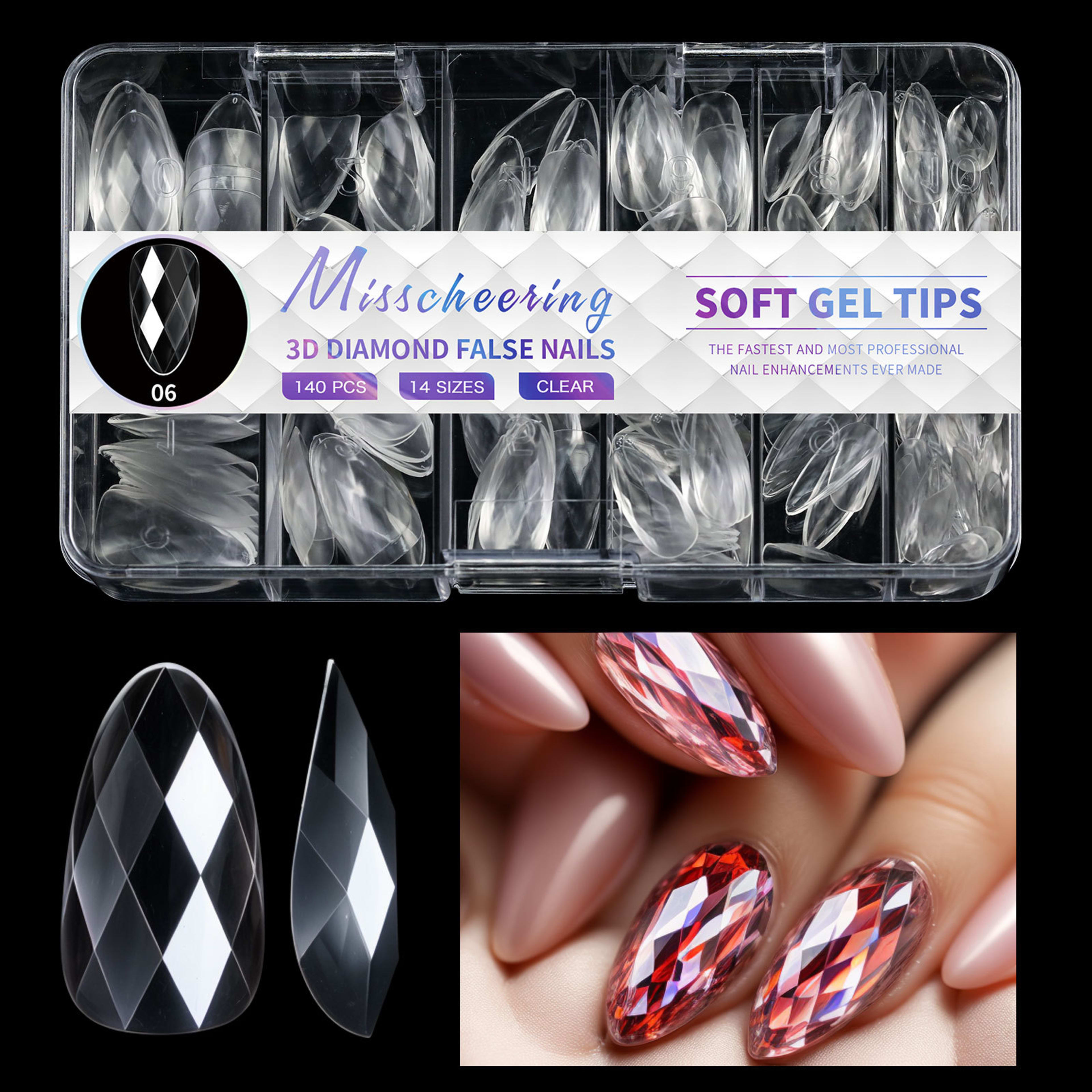 3D Diamond Wear Long Shaping Nail Tip 2