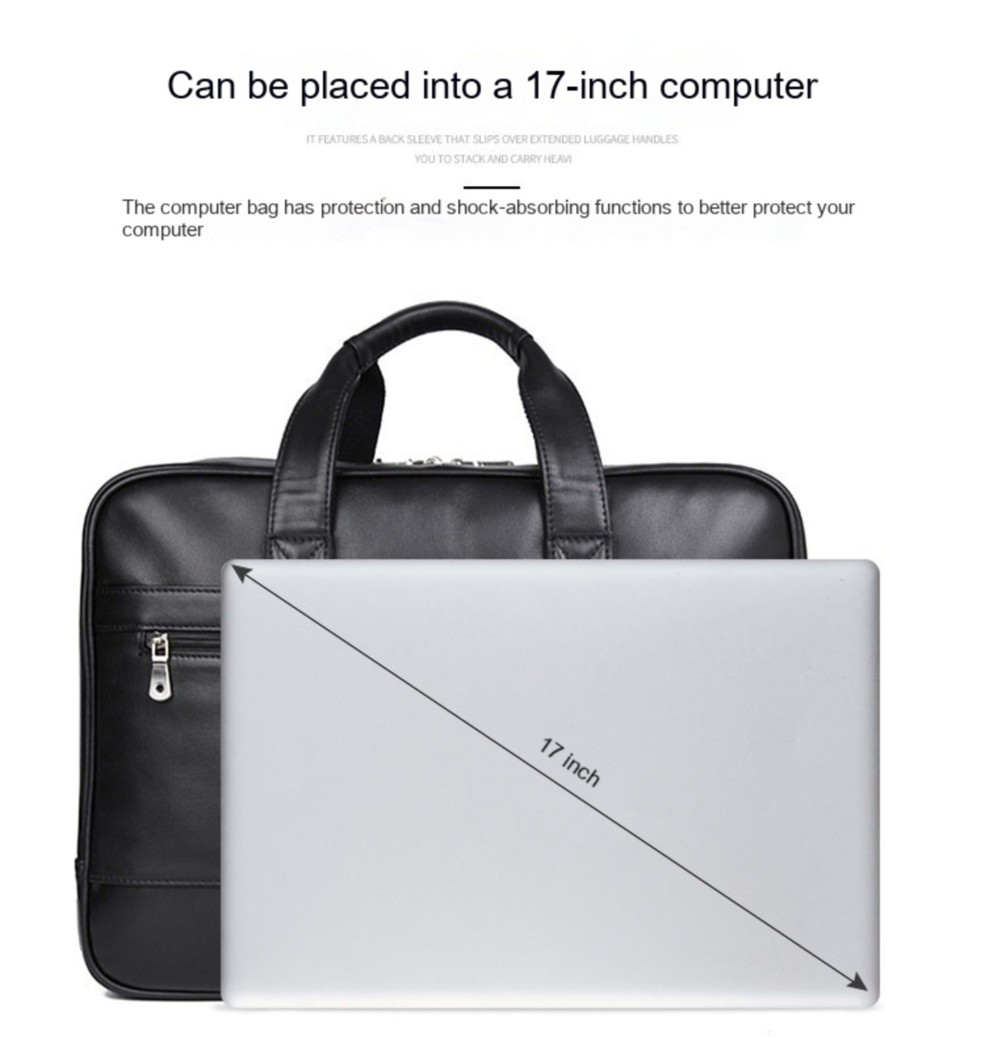 Leather Handbag Briefcase Napa Leather Comfortable Texture Men's Real-leather Bag 11