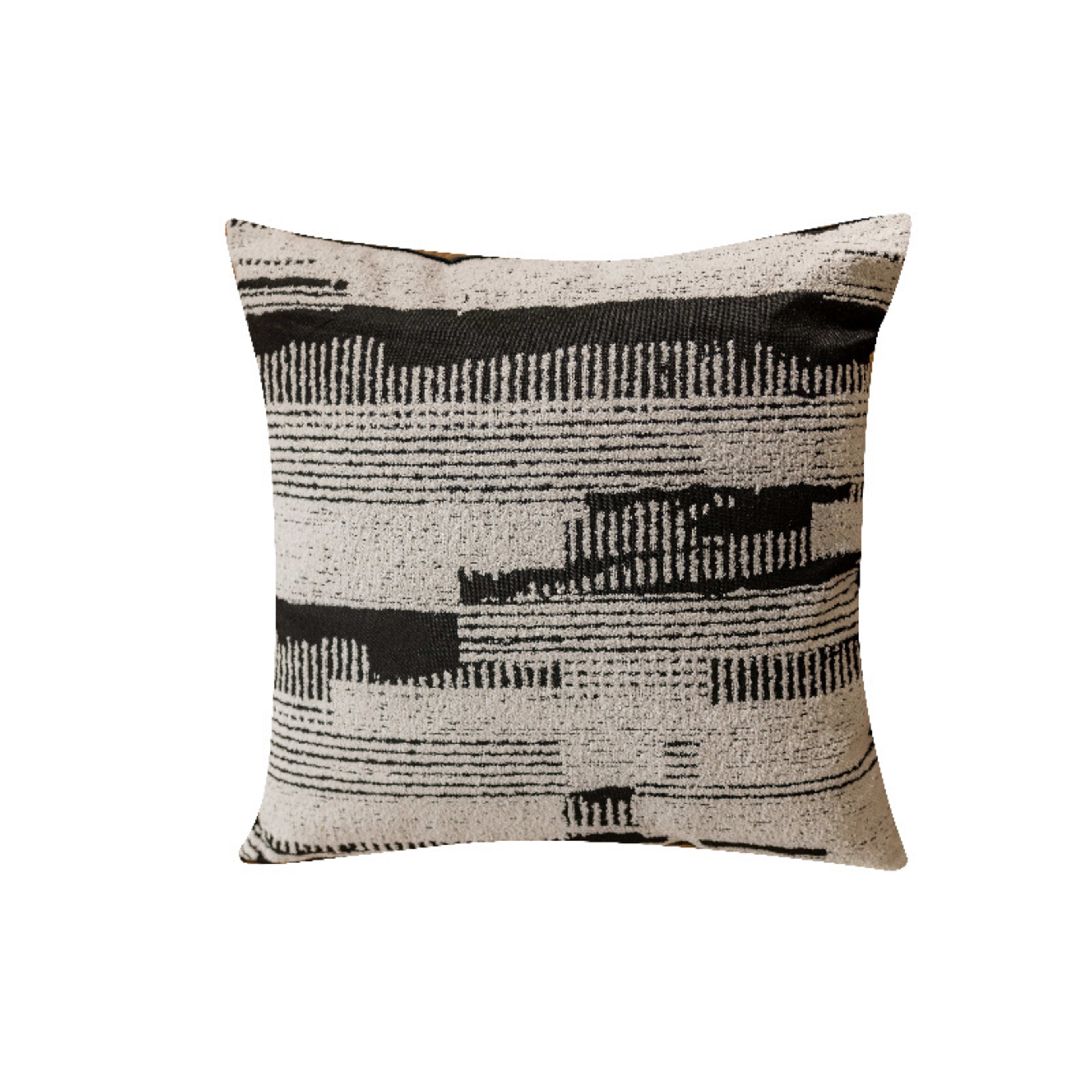 Nordic-style Minimalist Black-and-white Woven Jacquard Throw Pillow Cover
