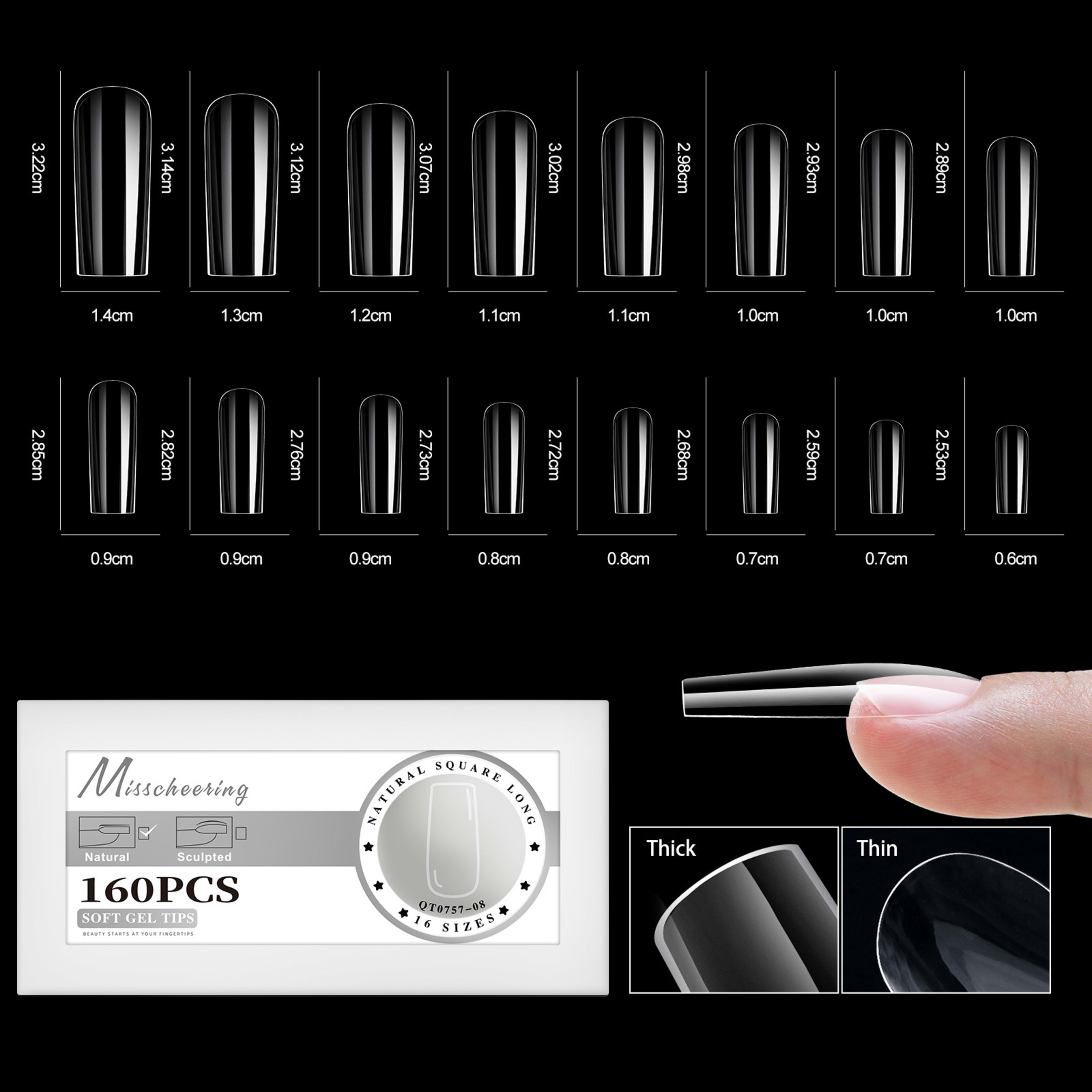 High-end Trendy Nail Salon Nail Tips In Boxed Packaging 24