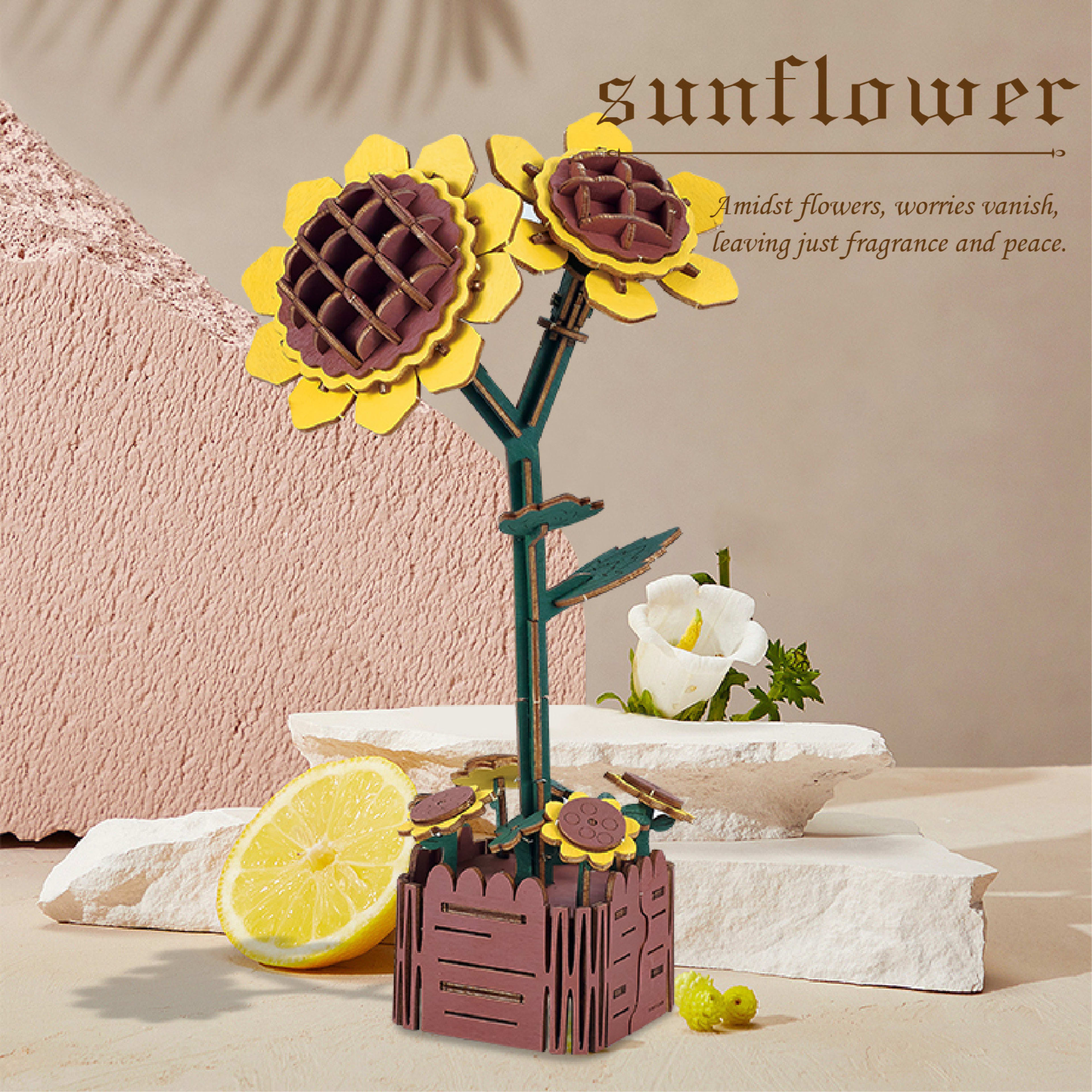 Building Block Flower Puzzle 3D Model Toy 12