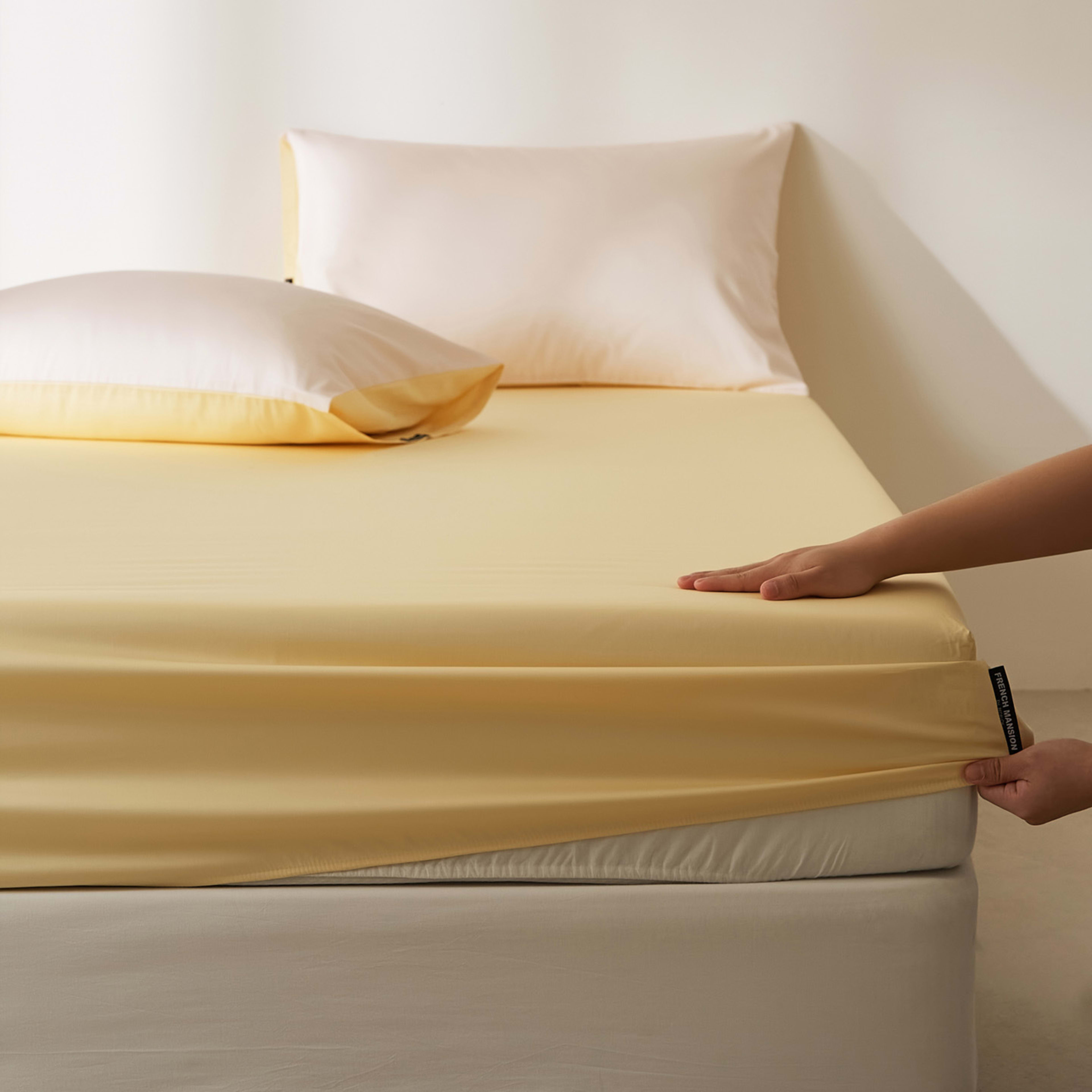 Solid-color Satin Cotton Bedspread Protector Cover 7