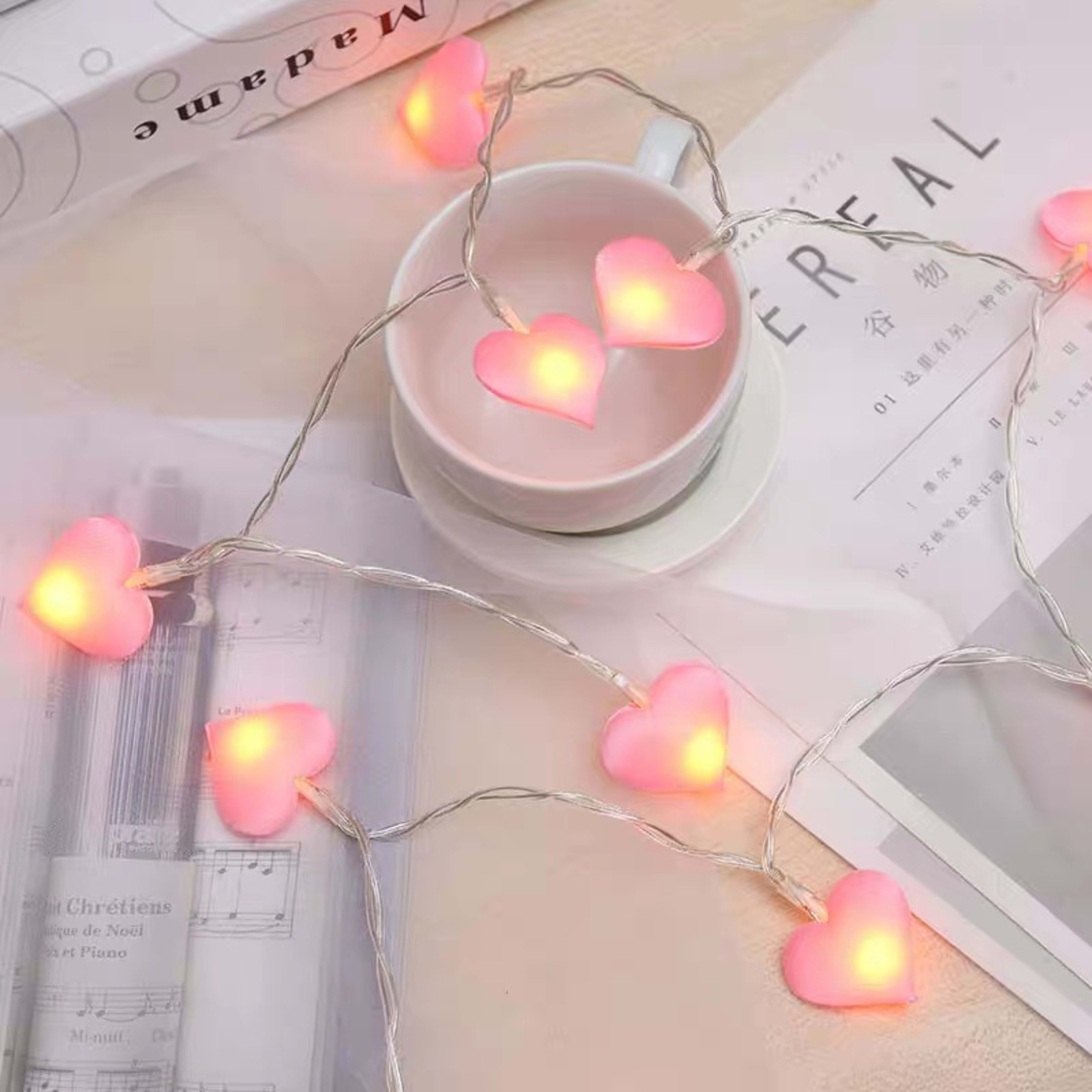 Fabric Love Lighting Chain Decorative Heart-shaped Romantic 2