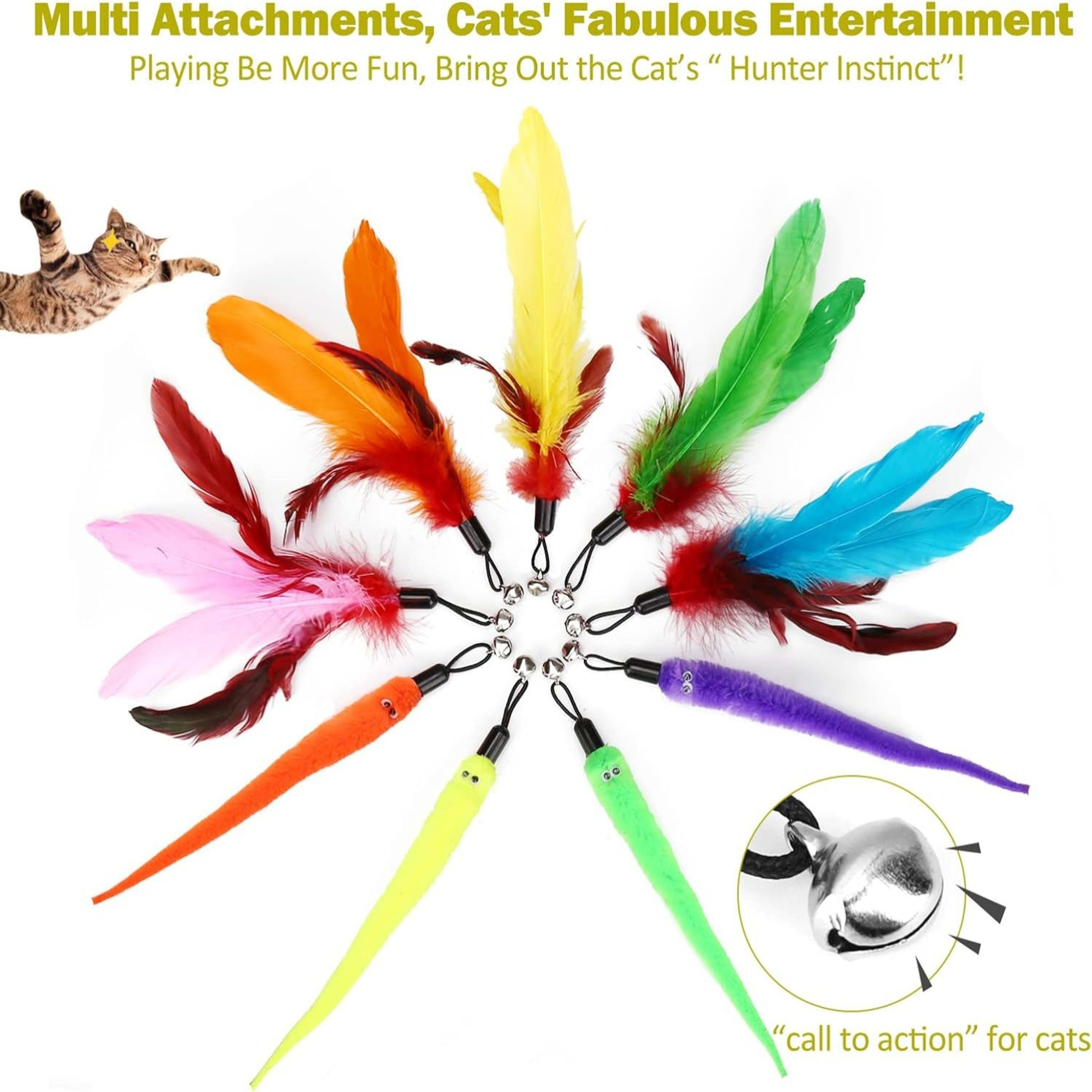 11-Piece Cat Toy Set With Colorful Feathers 6
