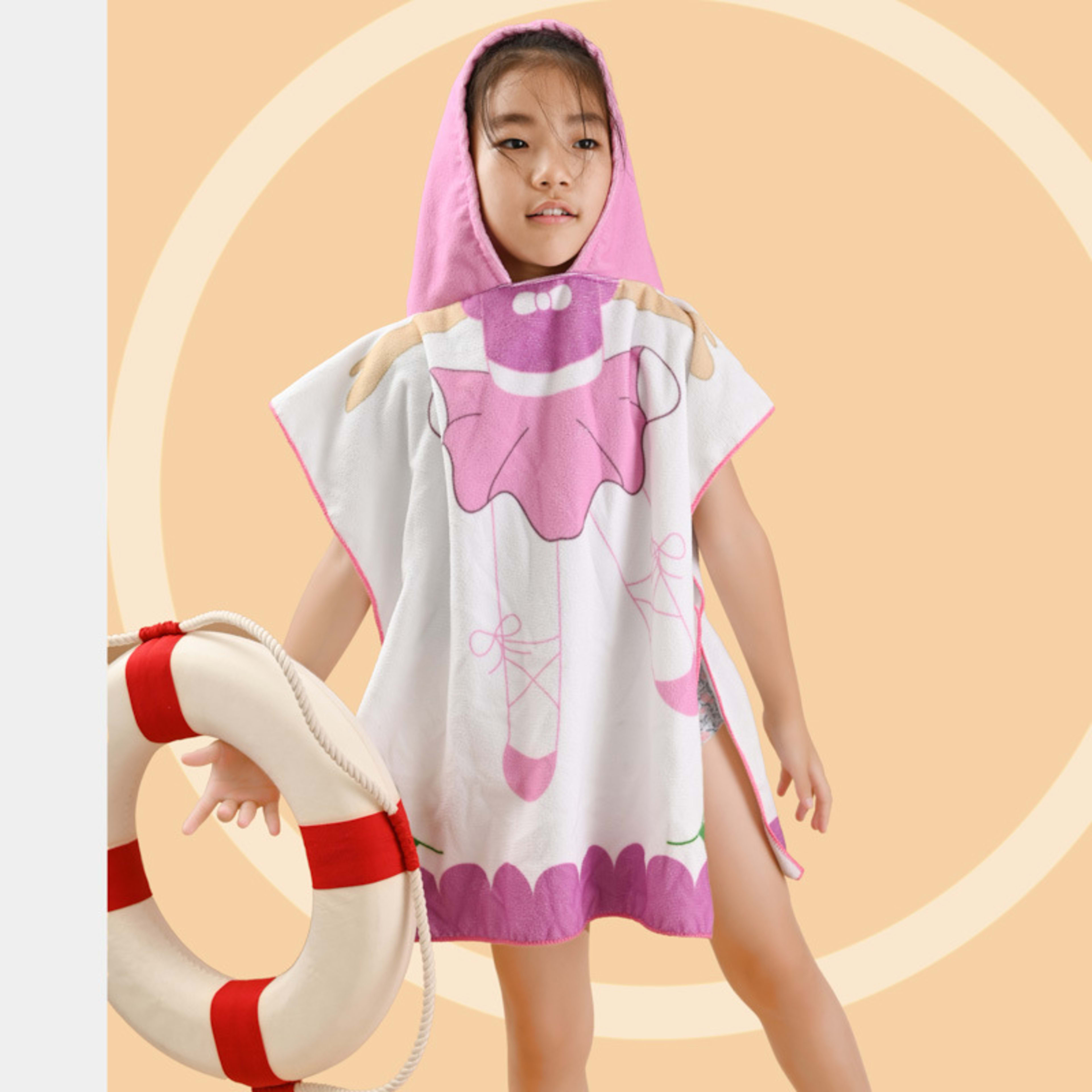 Children's Absorbent Beach Towel Dinosaur Bathrobe 11