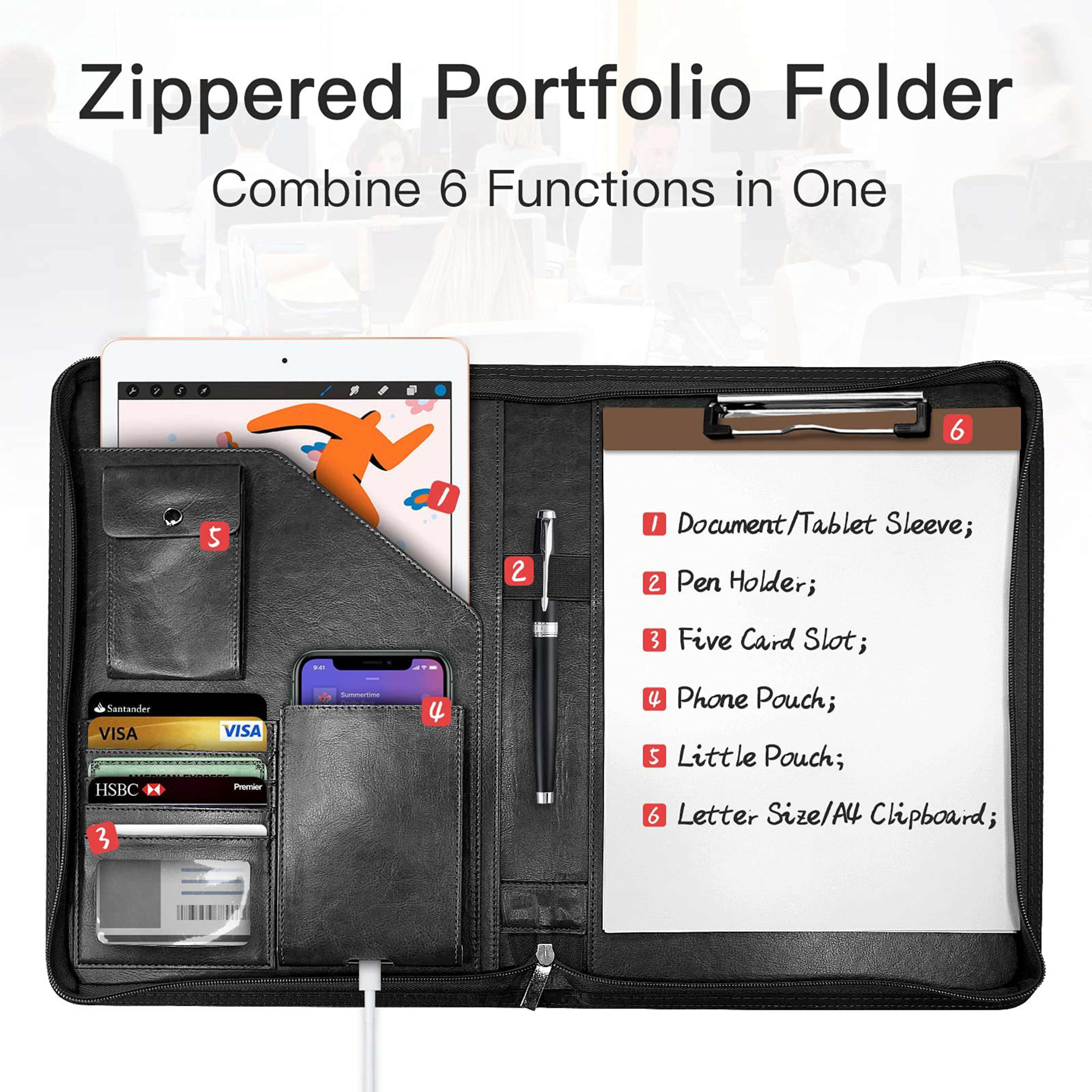 Zipper Buggy Bag Leather Planning Loose-leaf Envelope Storage Bag 4