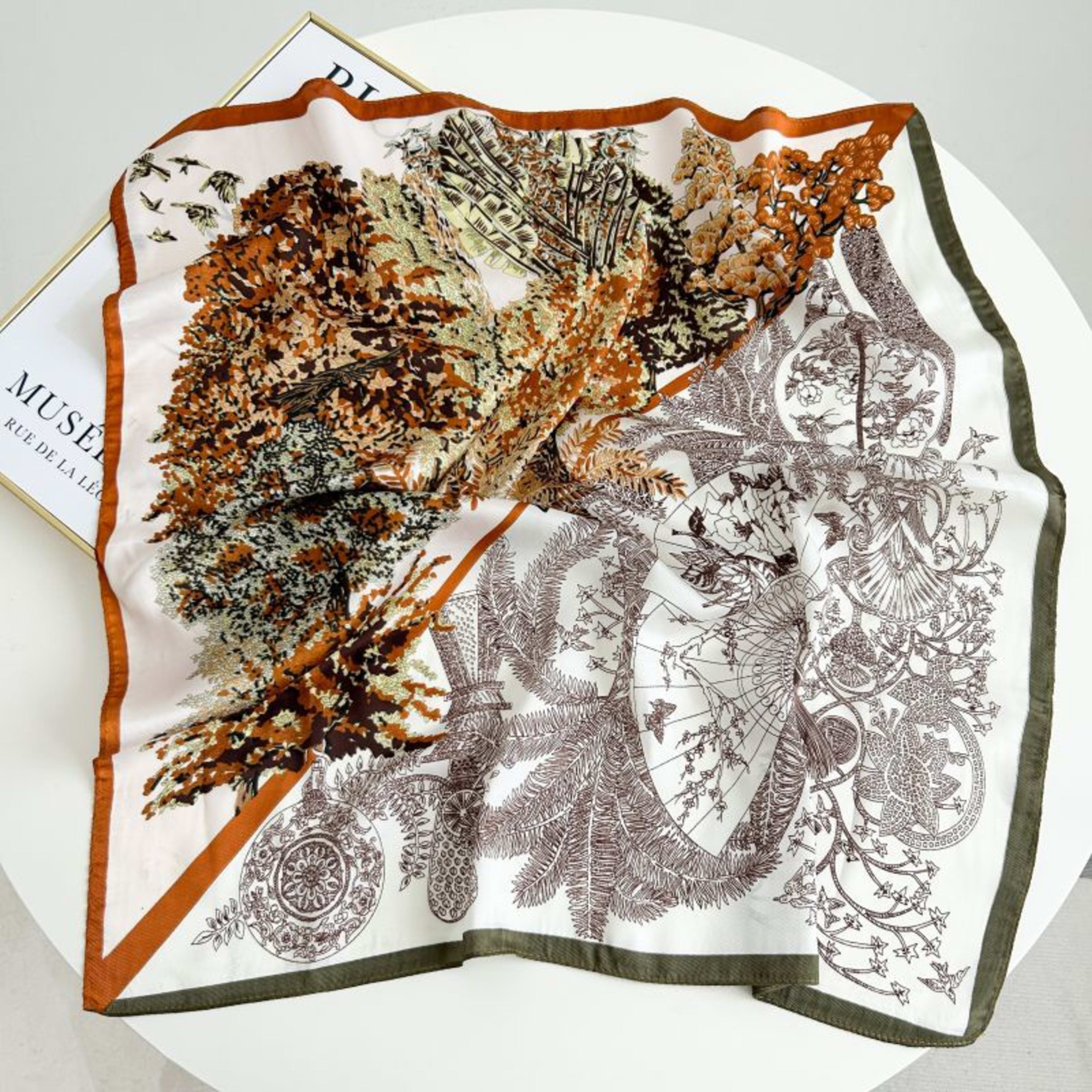 New High-end Twill Silk-look Square Scarf 63
