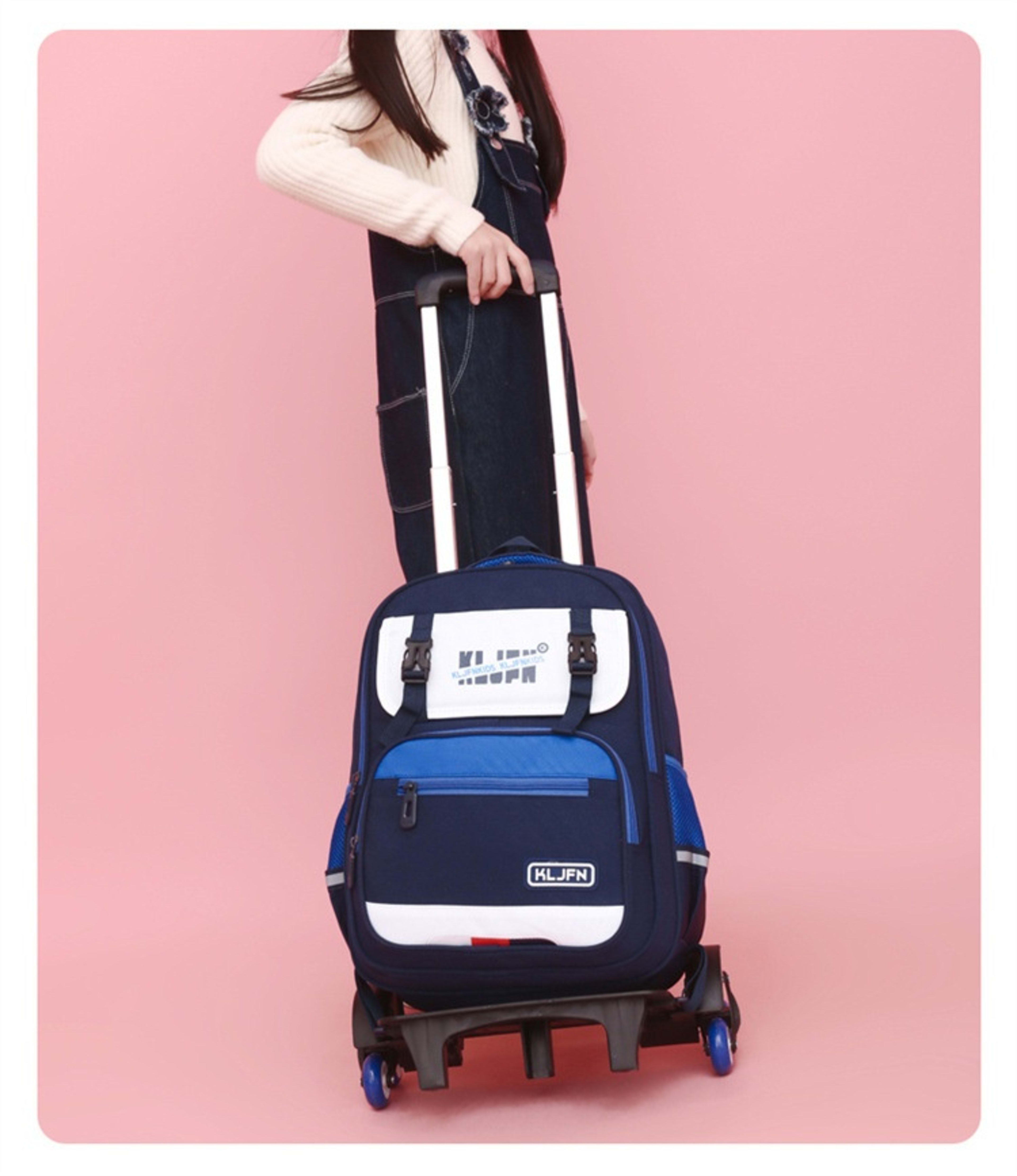 Children's Trolley Lightweight Shoulder Pad Wear-resistant Large Capacity Spine Protection Backpack Waterproof 17