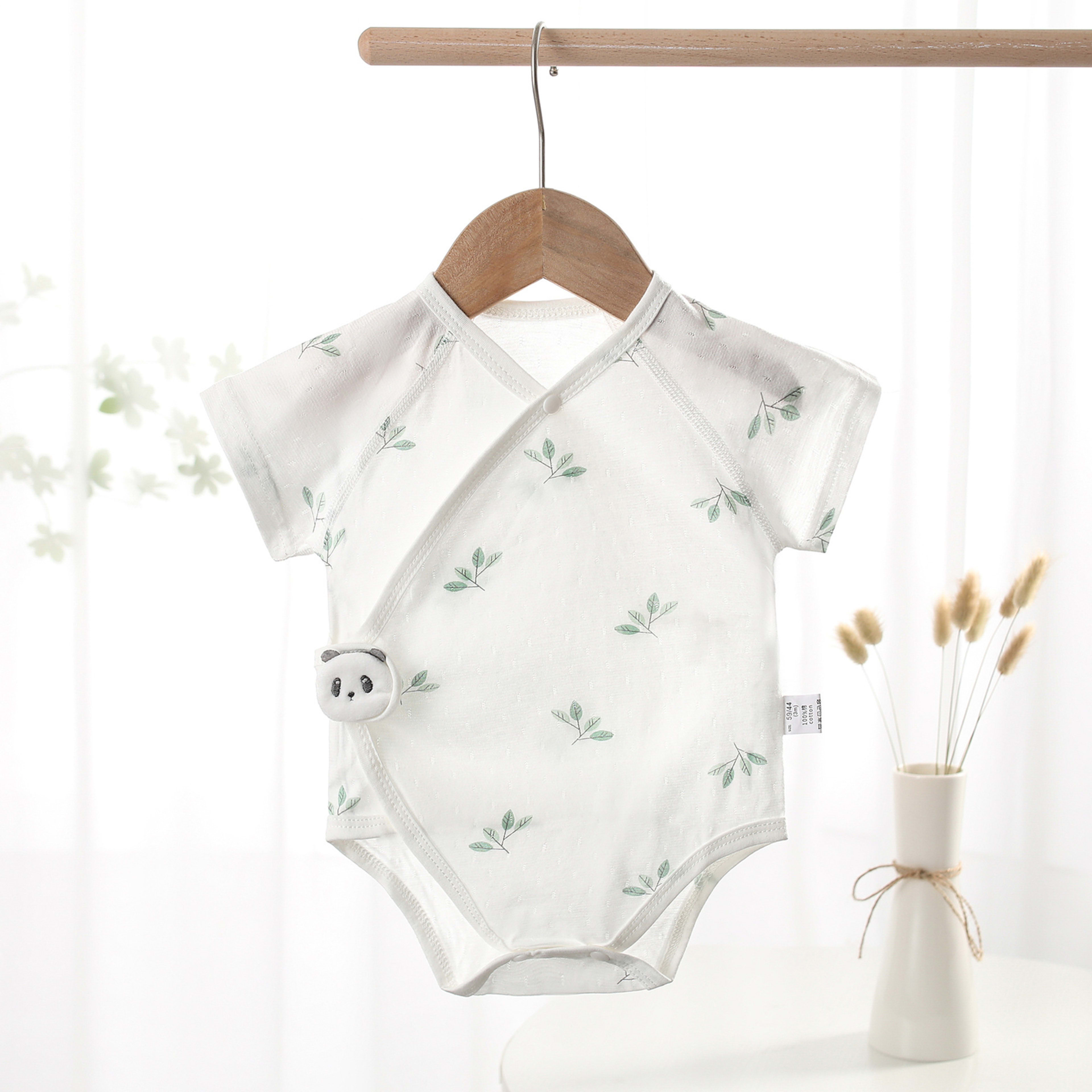 Pure Cotton Newborn One-piece Baby Clothes, Short Sleeves