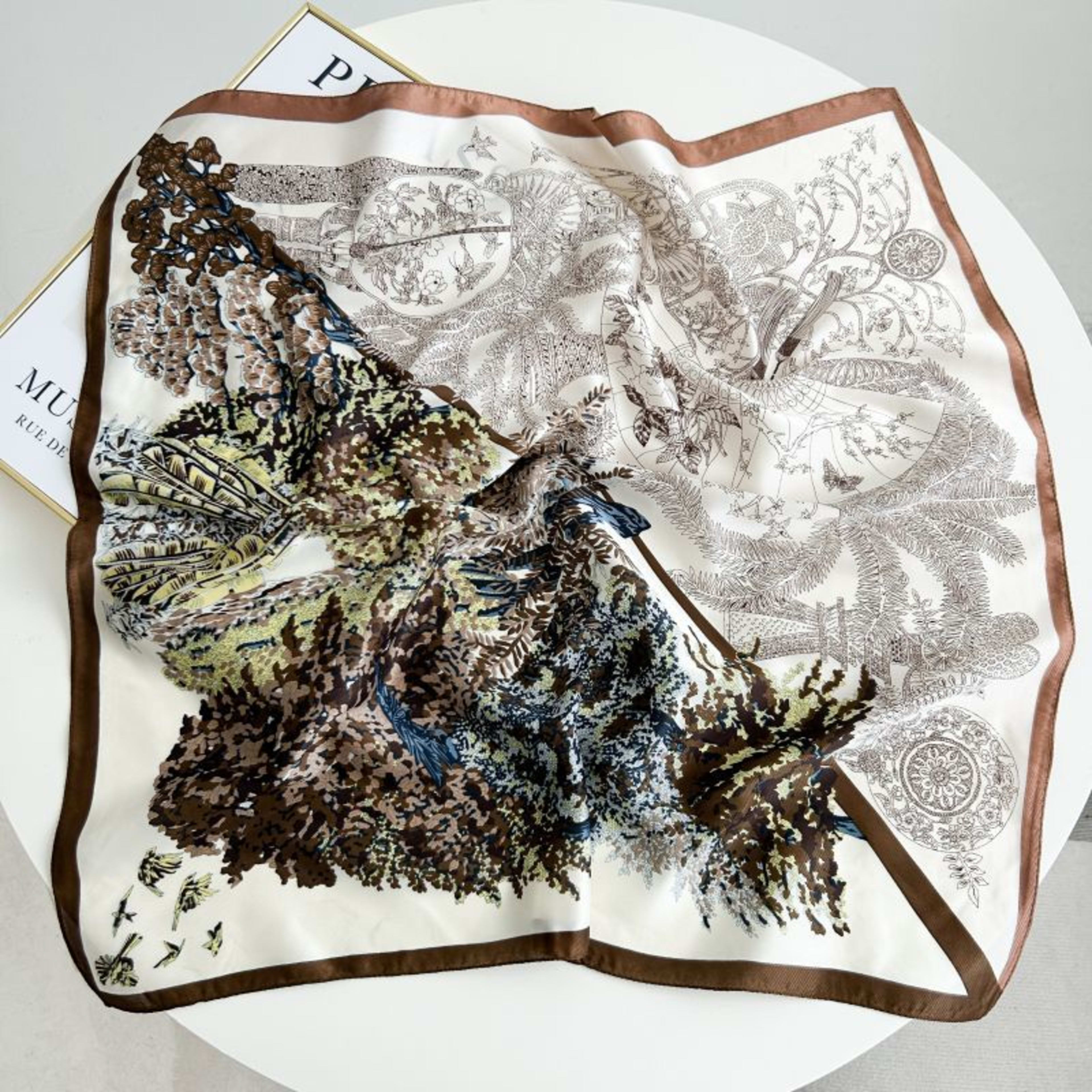 New High-end Twill Silk-look Square Scarf 44