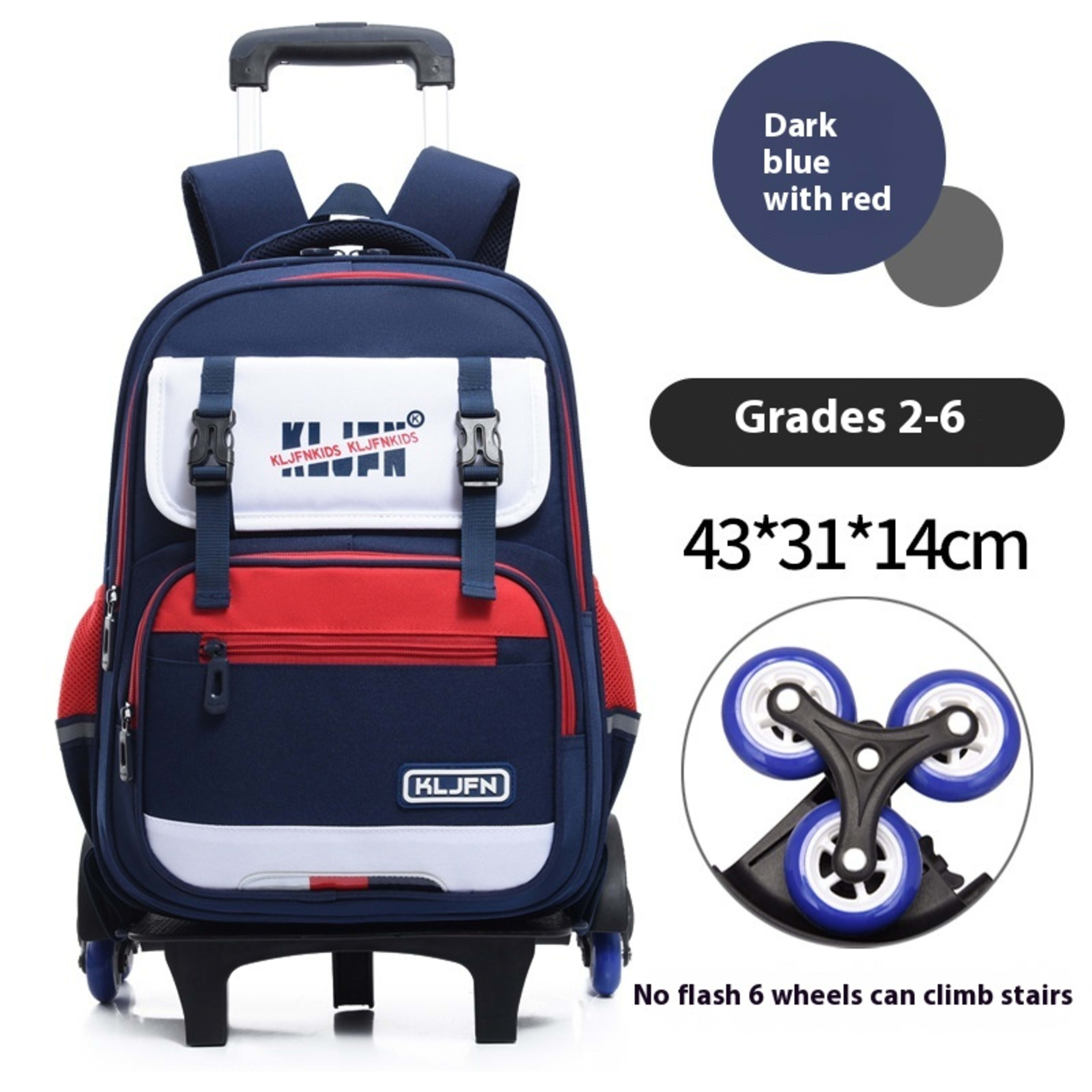 Children's Trolley Lightweight Shoulder Pad Wear-resistant Large Capacity Spine Protection Backpack Waterproof 33