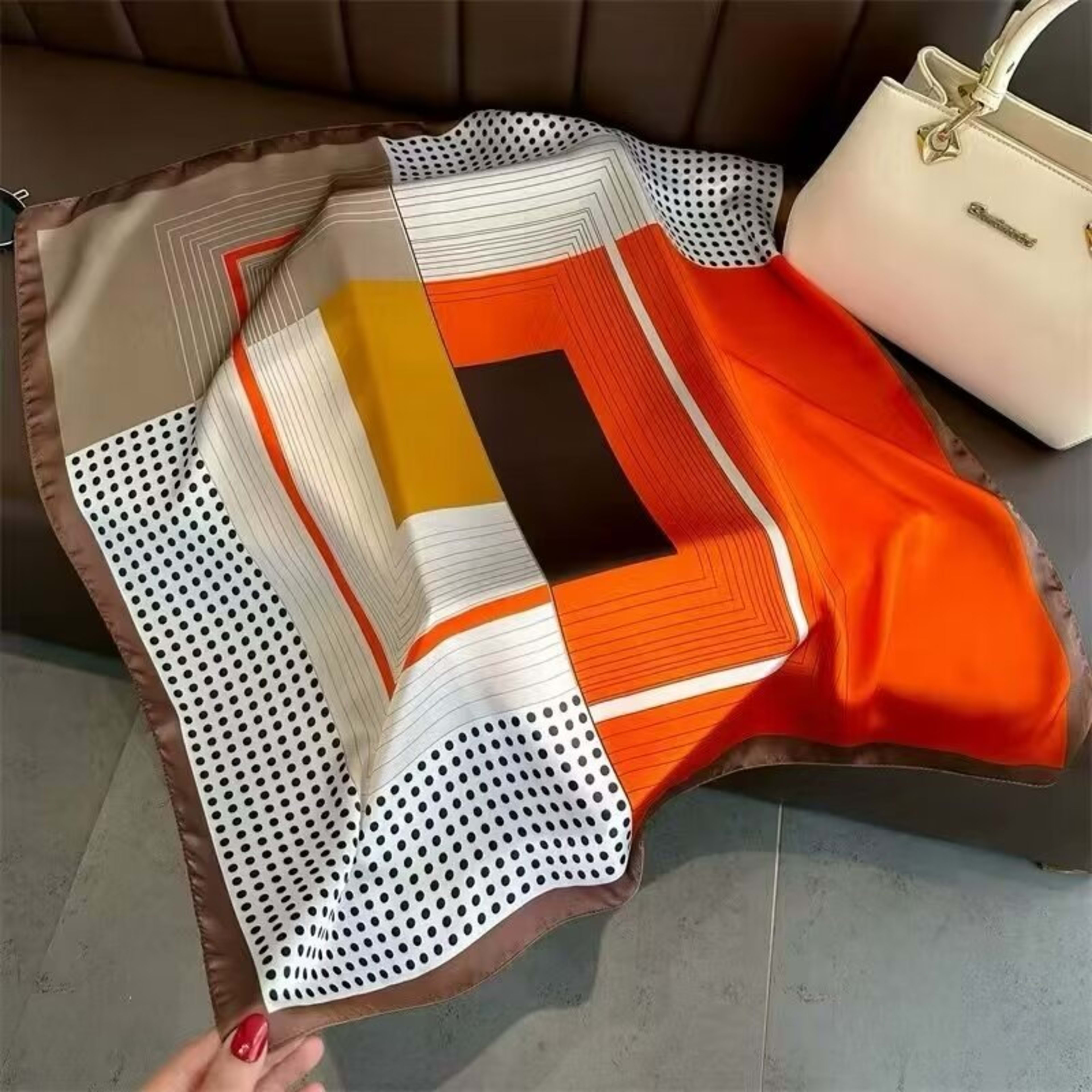 Small Scarf Vintage Printed Silk Scarf For Women 11