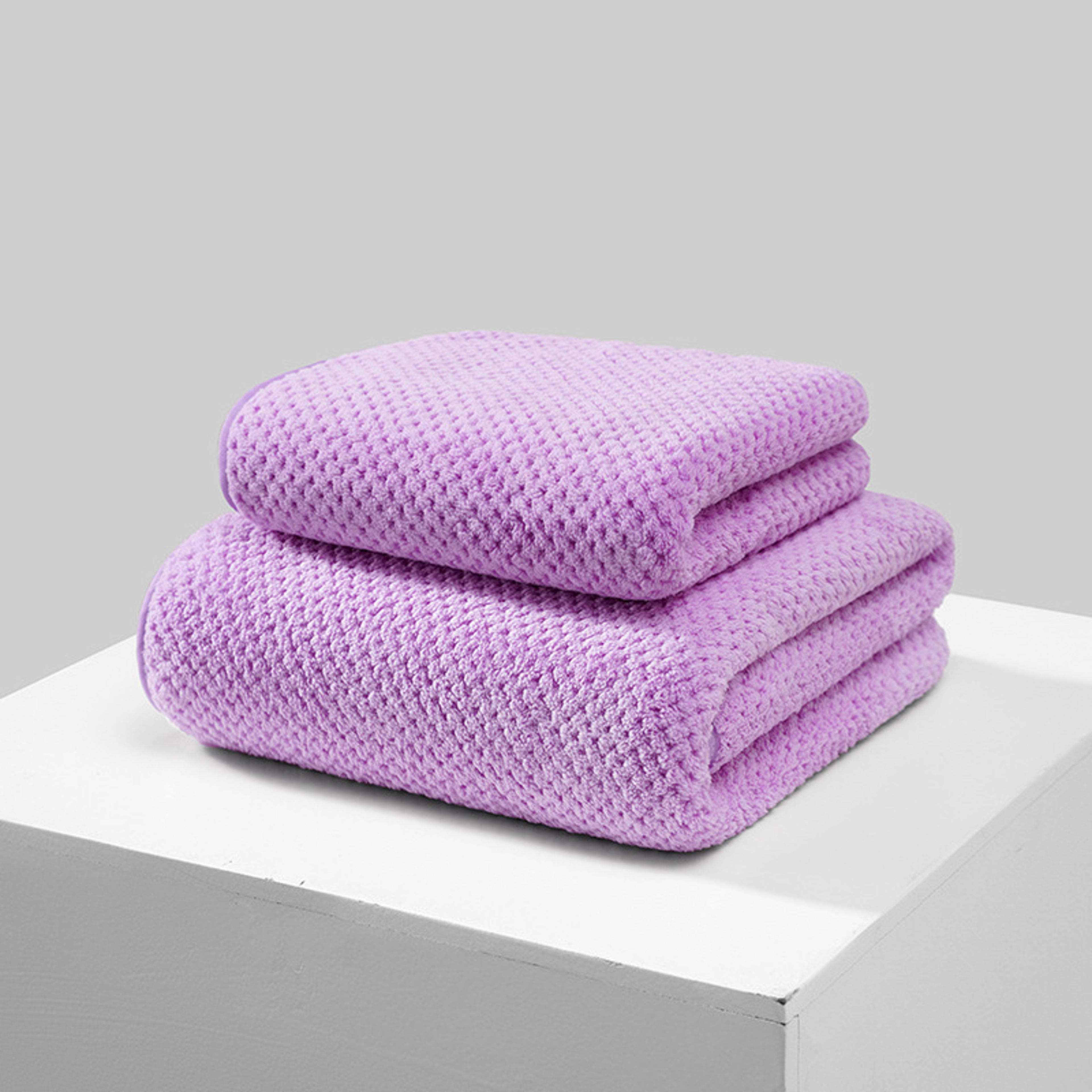 Coral Fleece Pineapple-check Soft Bath Towel 13