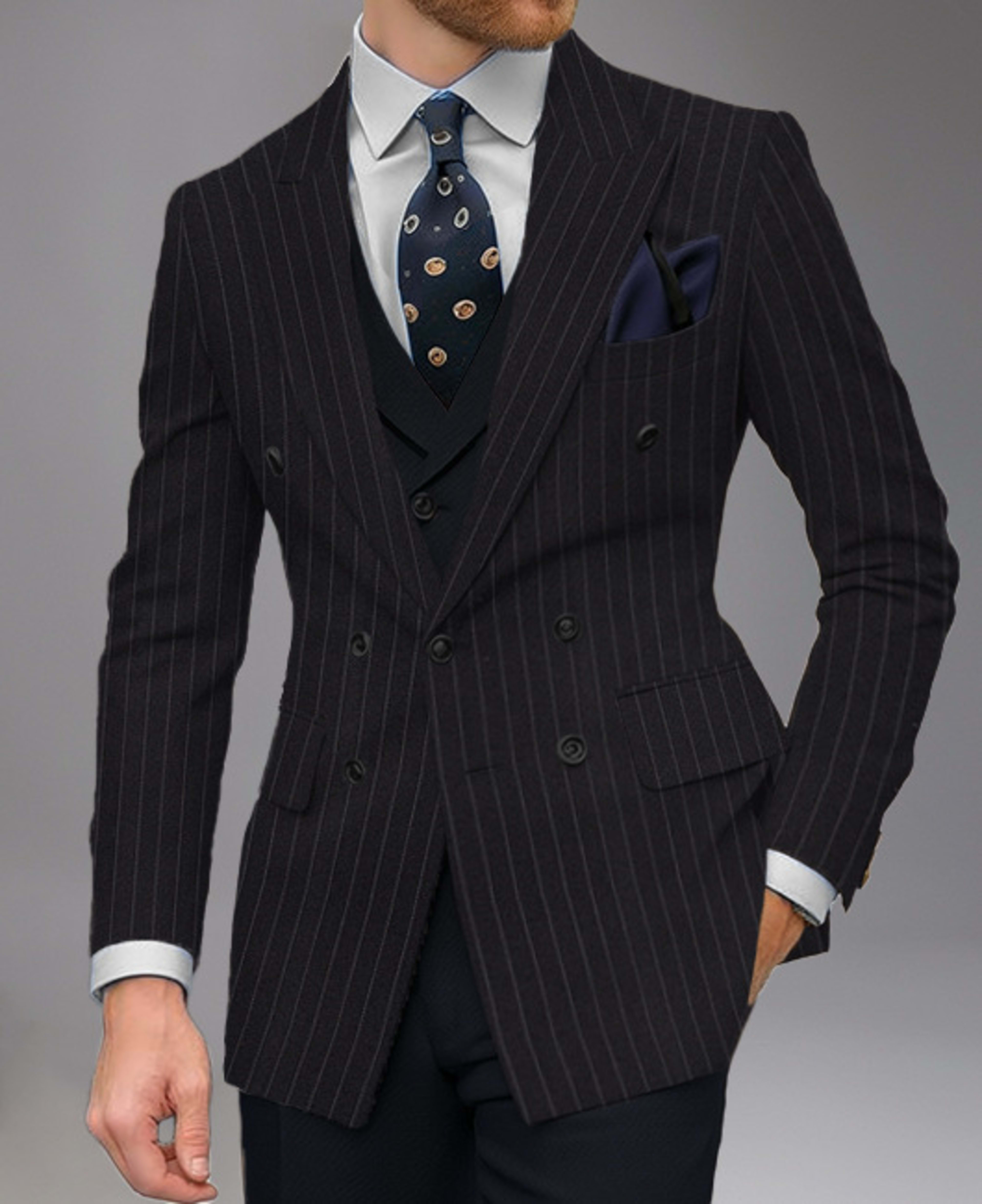 Business-Casual Tailored Suit Spring-Autumn Top For Men 7