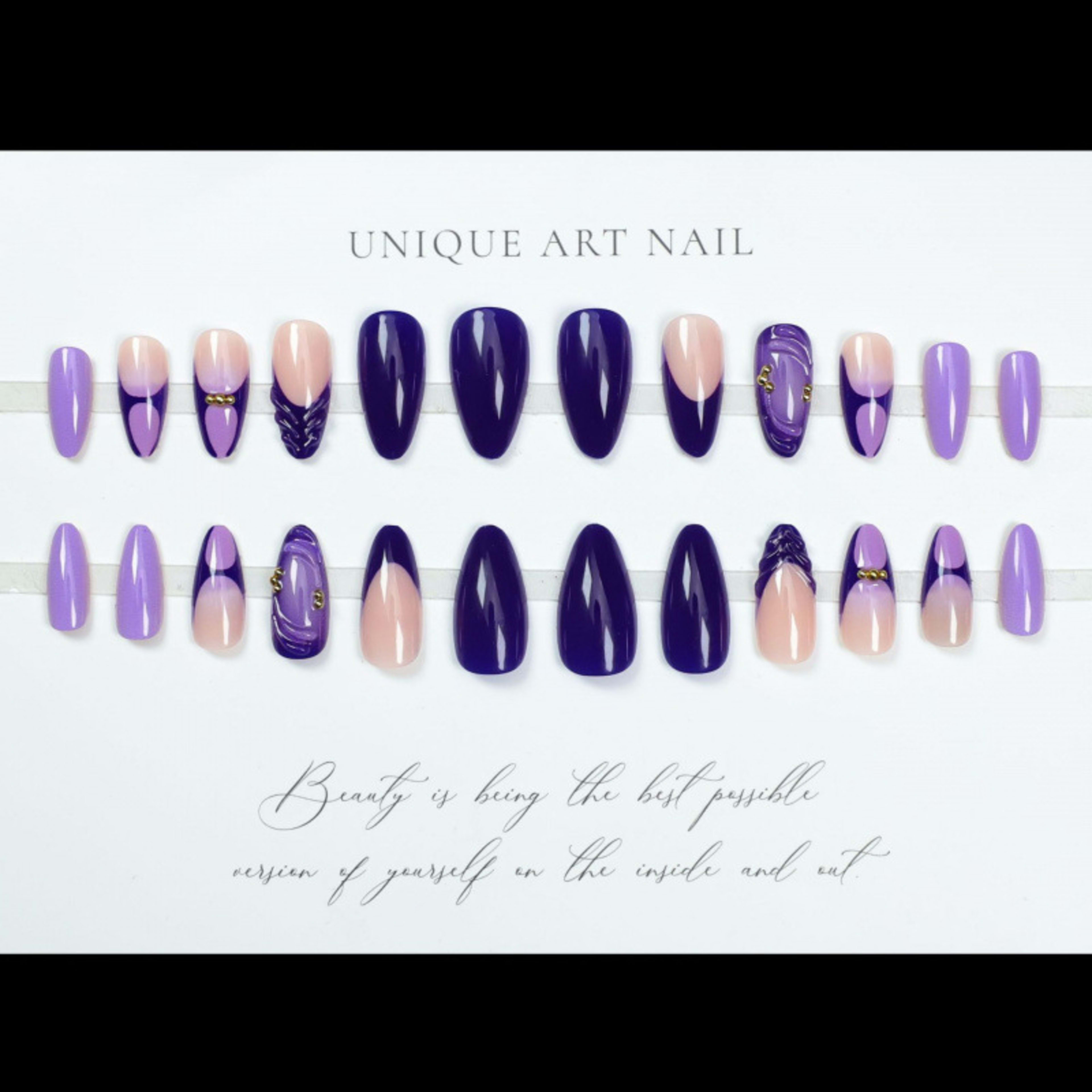 French-style 3D Drip-gel Artificial Nails Nail Tips With Adhesive Backing 4