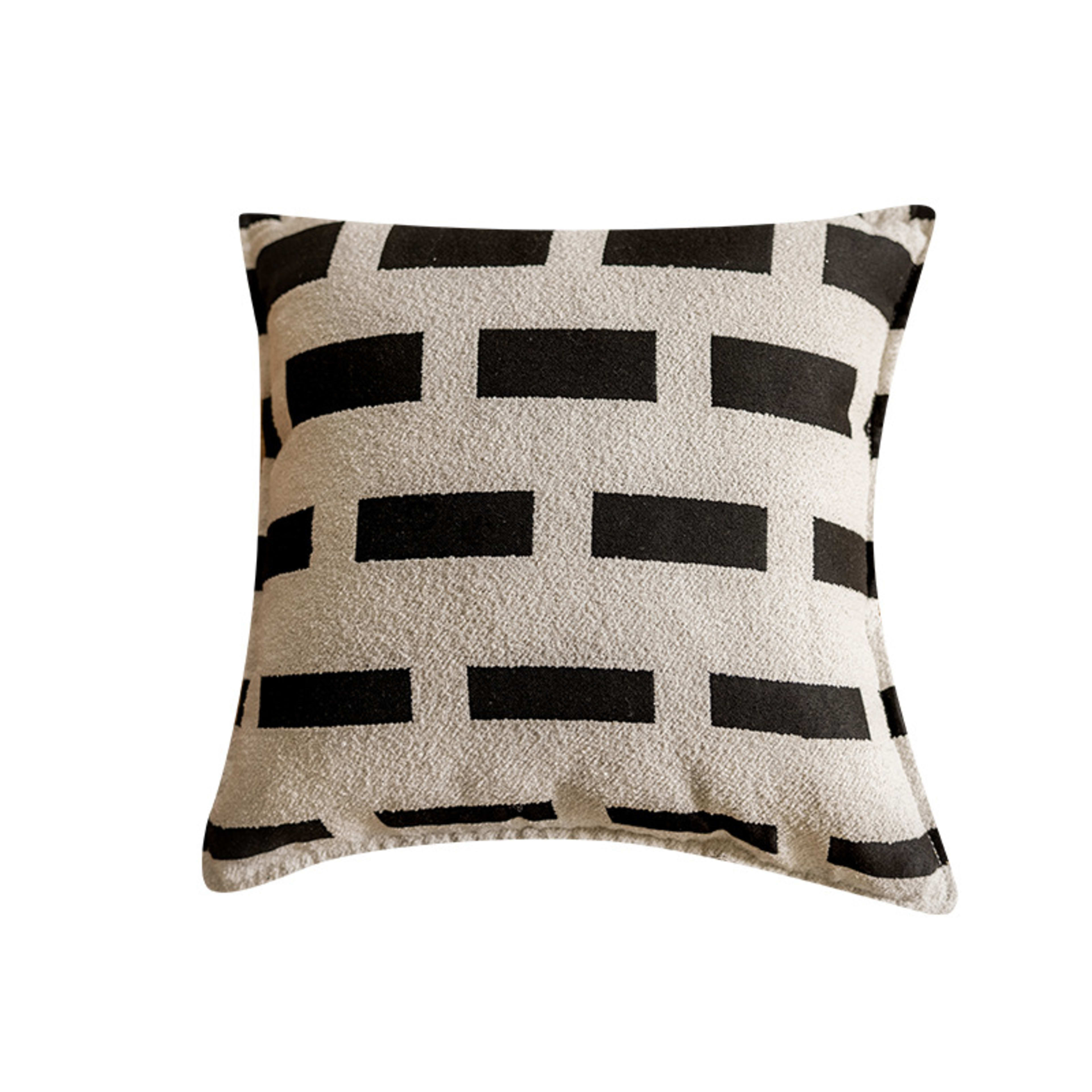 Nordic-style Minimalist Black-and-white Woven Jacquard Throw Pillow Cover 7