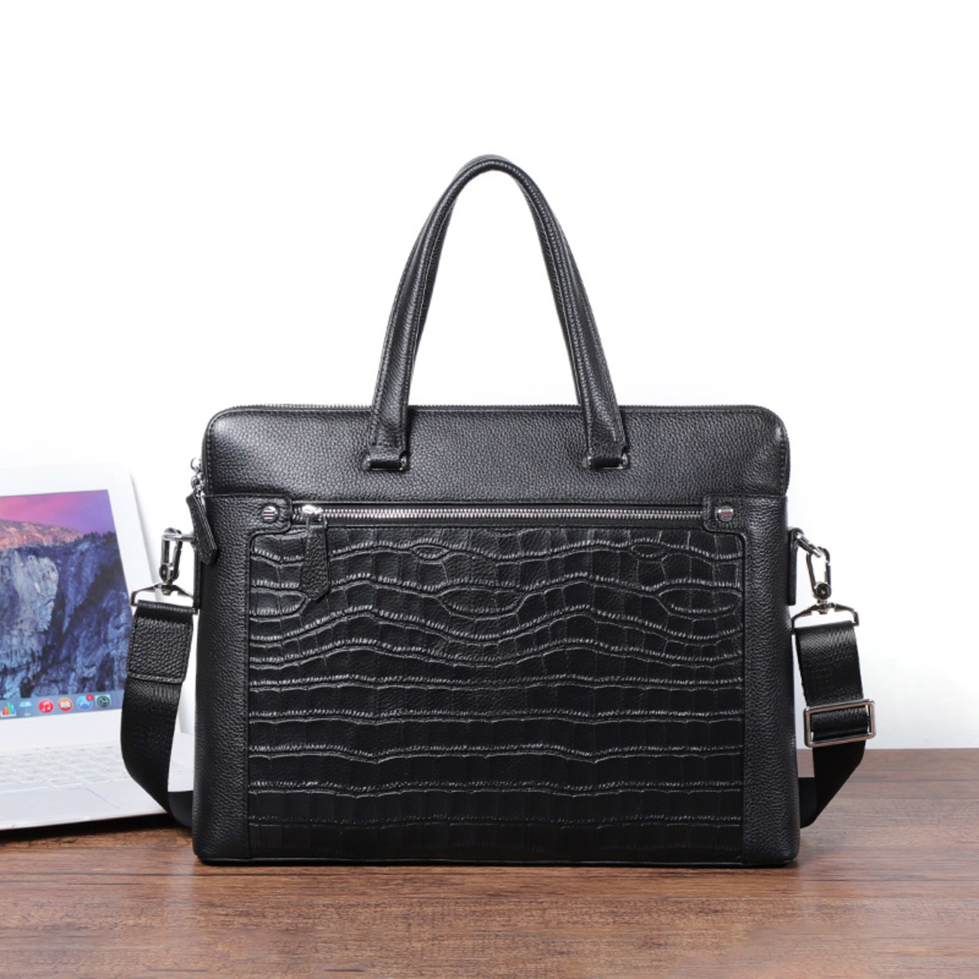 Double Zipper Compartment Briefcase For Men 3