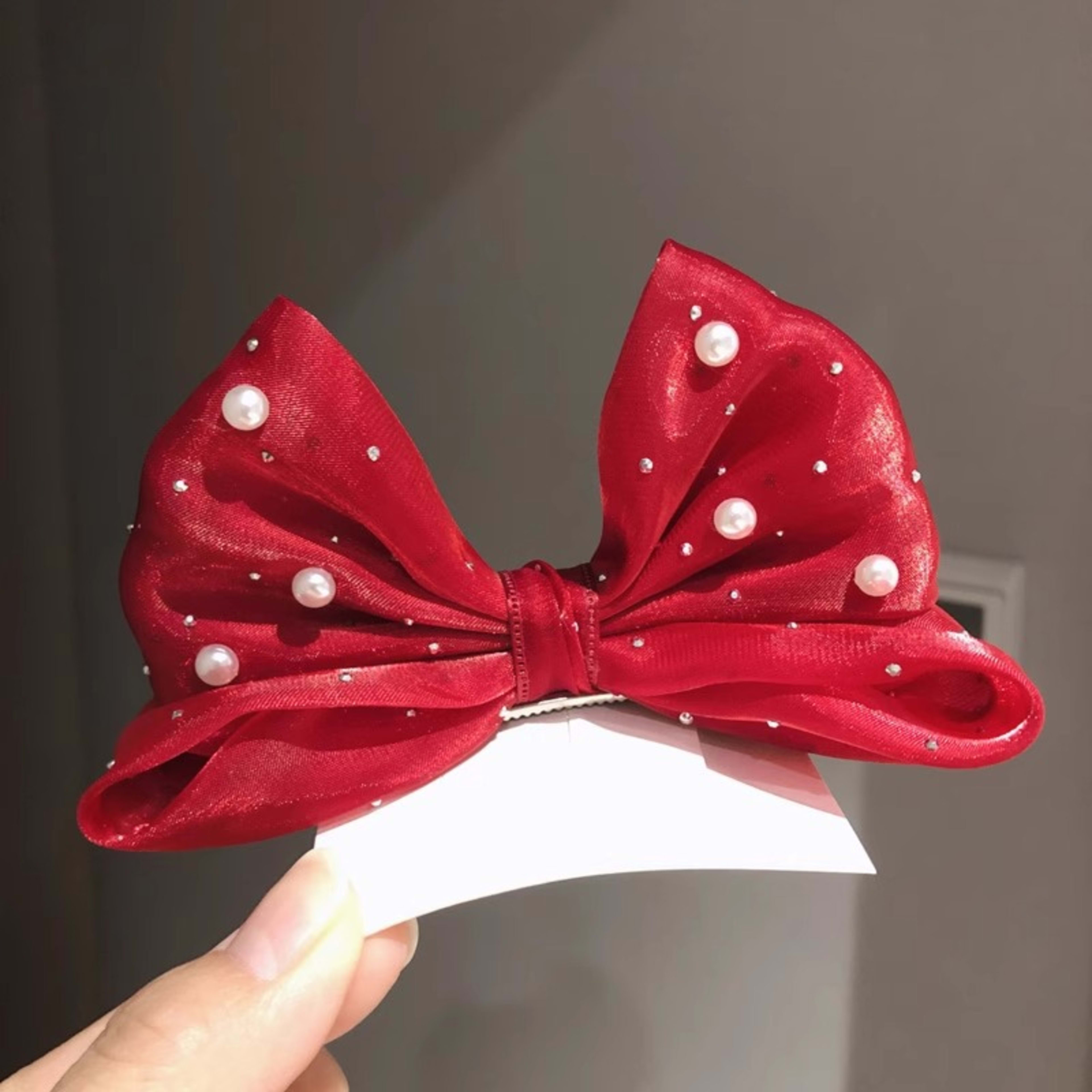 SpringSummer Kids Hair Clip With Three-Dimensional Pearl Big Bow 3
