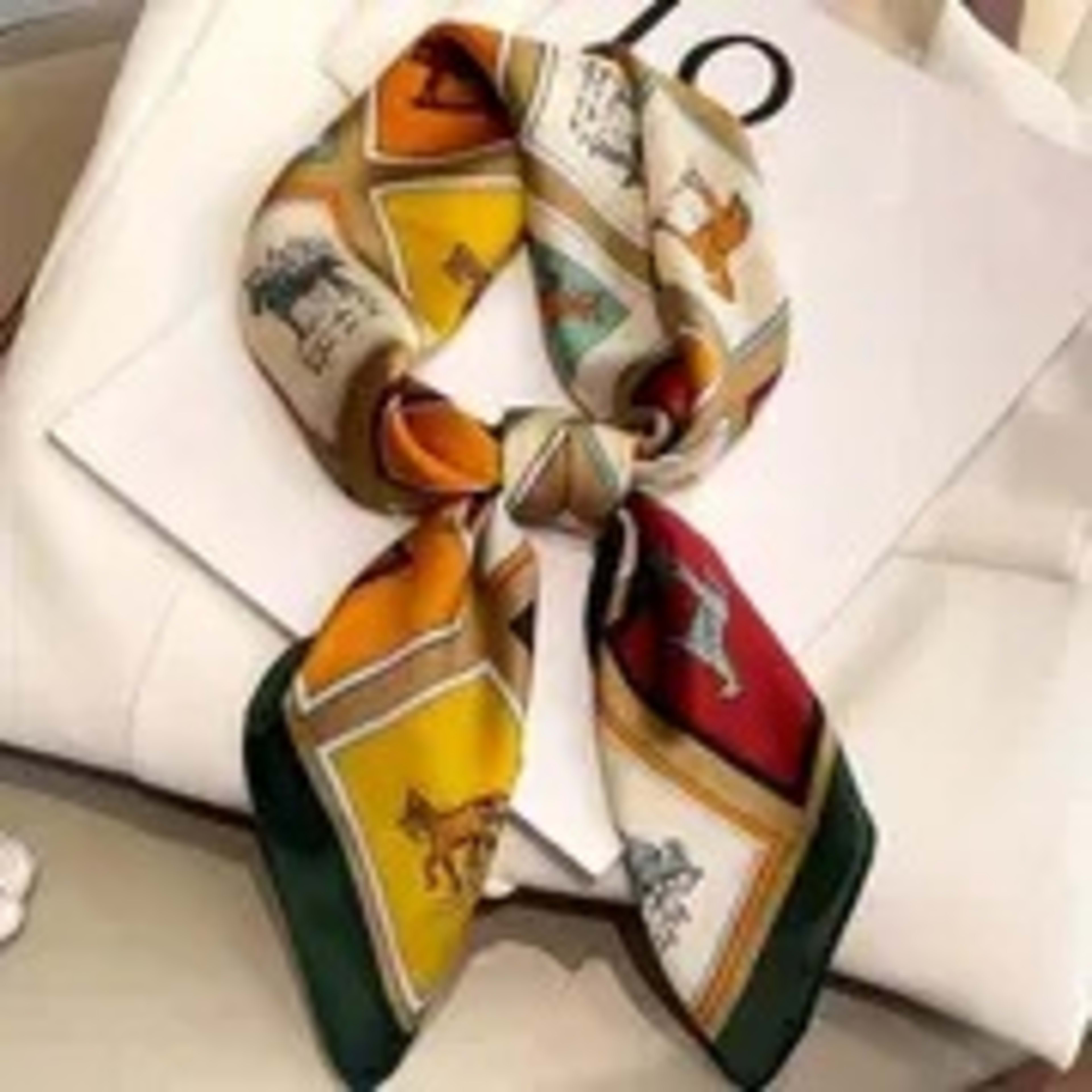 Small Scarf Vintage Printed Silk Scarf For Women 28