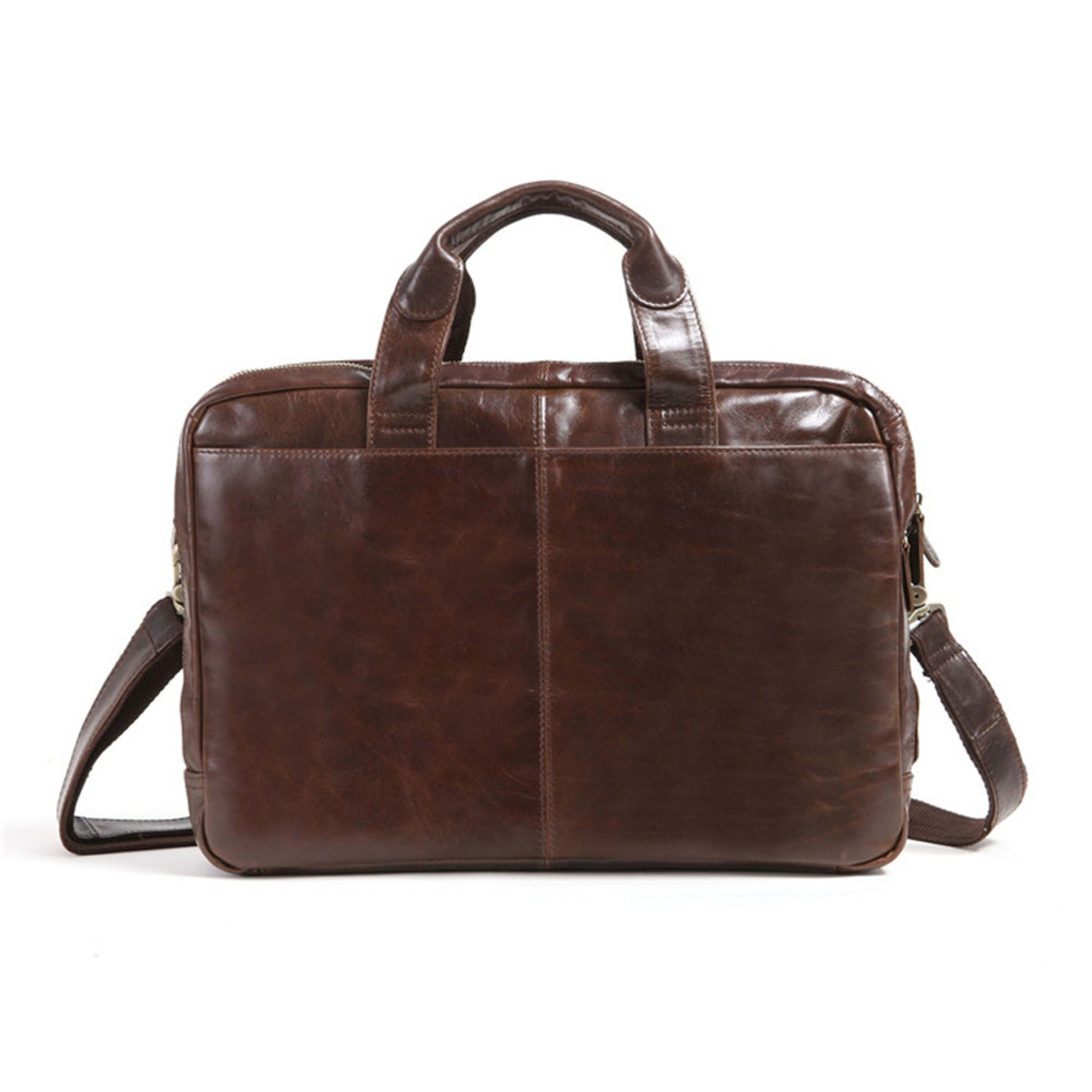 New Men's First Layer Cowhide Business Briefcase Computer 4