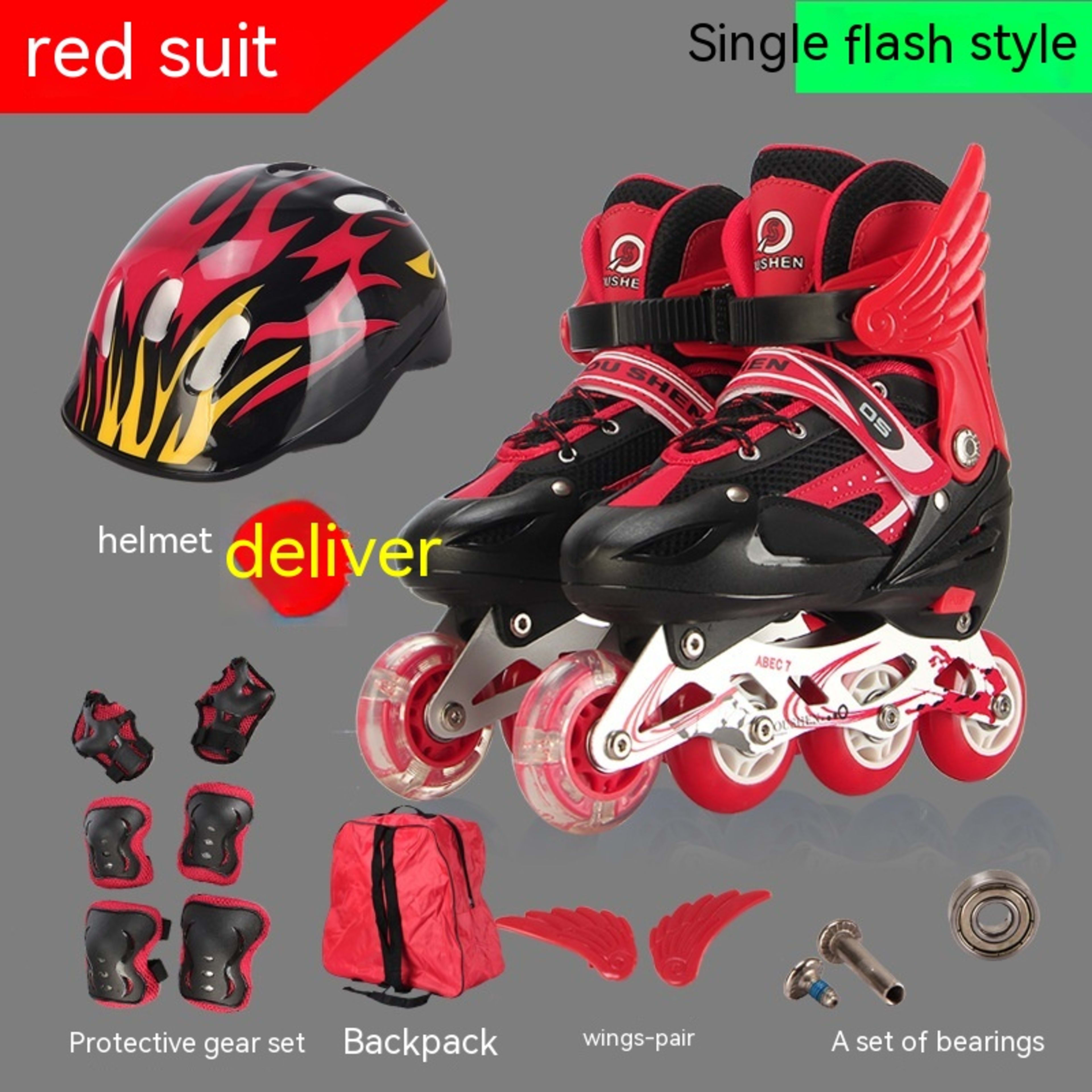 PU Single Adjustable Children The Skating Shoes 8