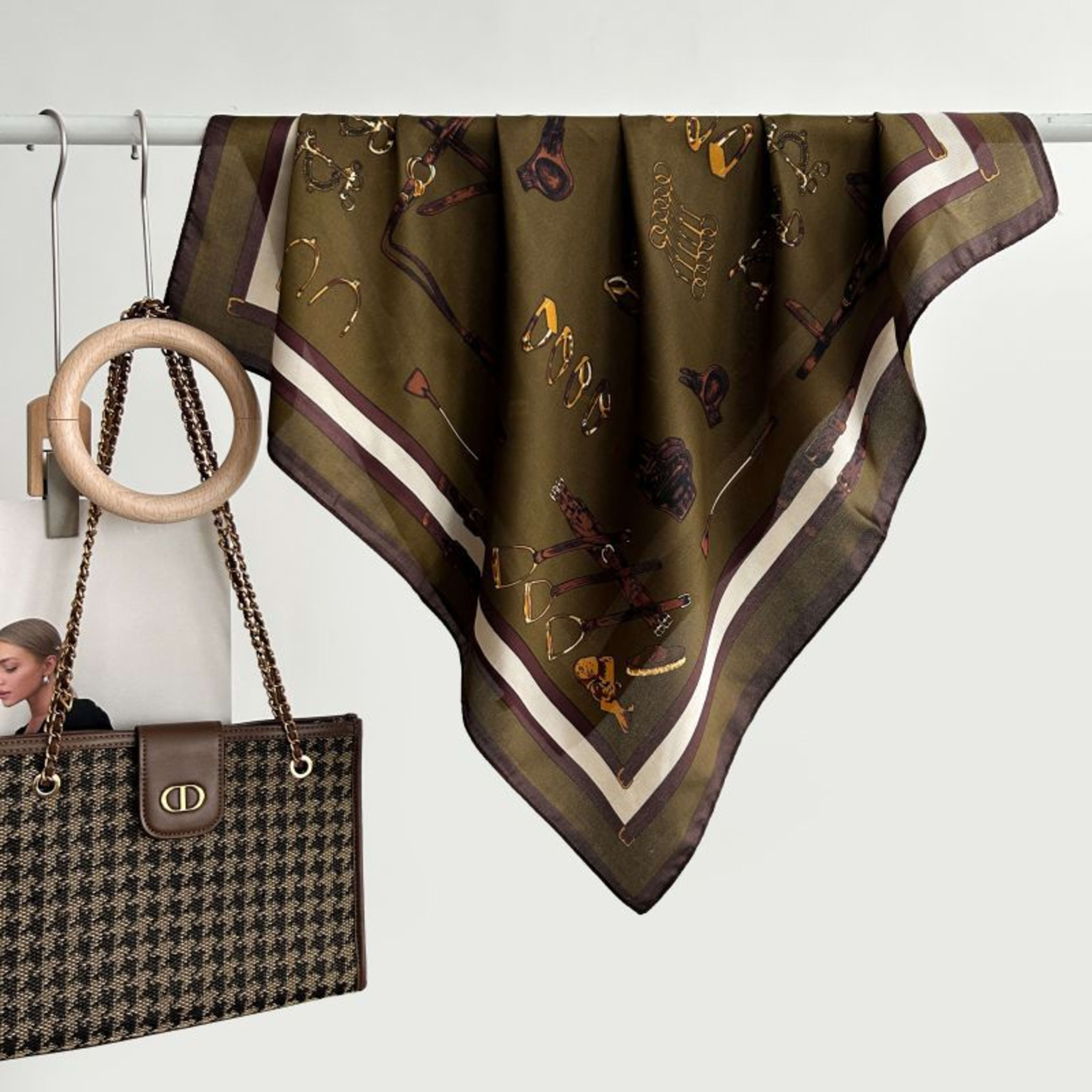 New High-end Twill Silk-look Square Scarf 9