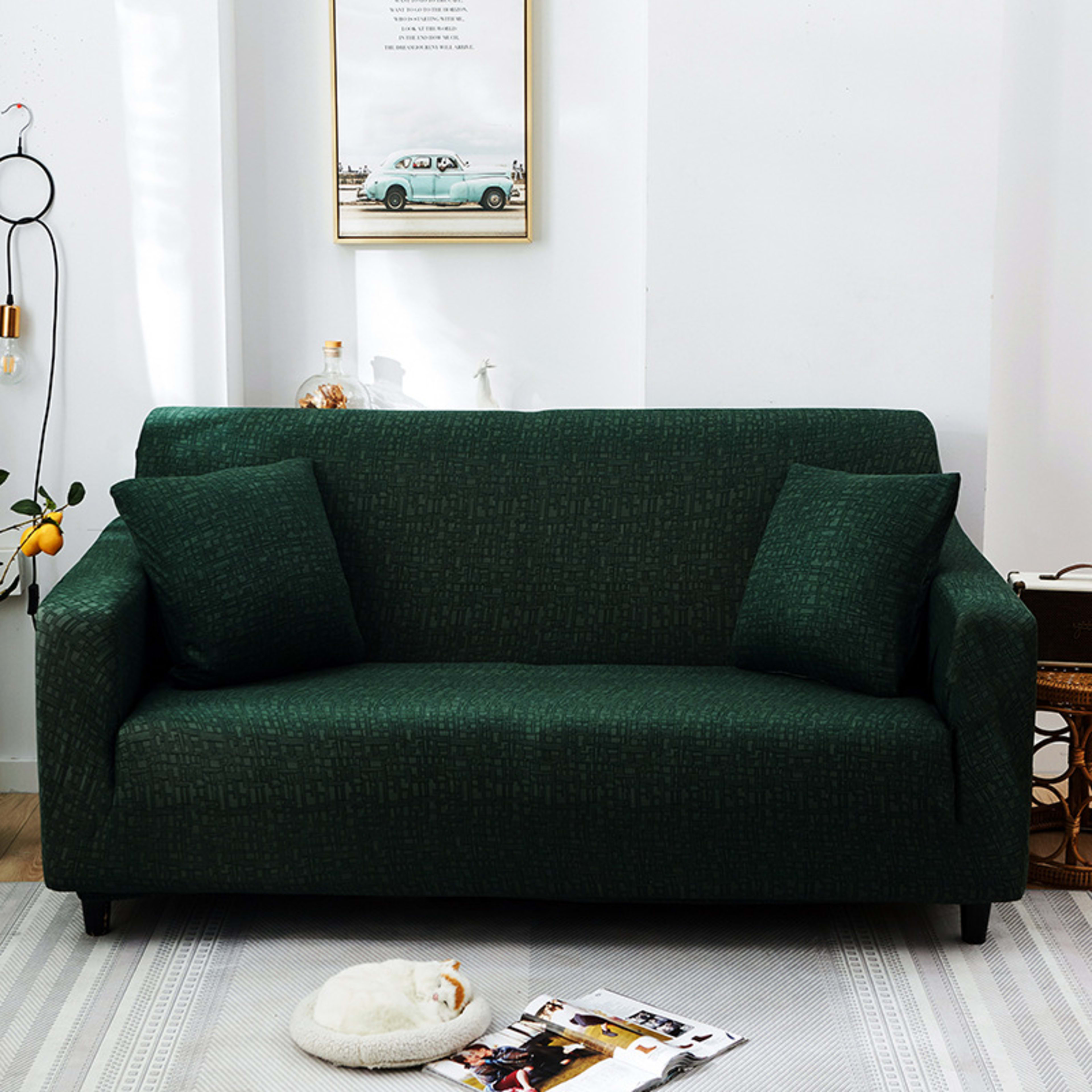 All-in-One Stretchable Non-Slip Sofa Cover - Universal Fit Elastic Slipcover for Living Room Couch 4